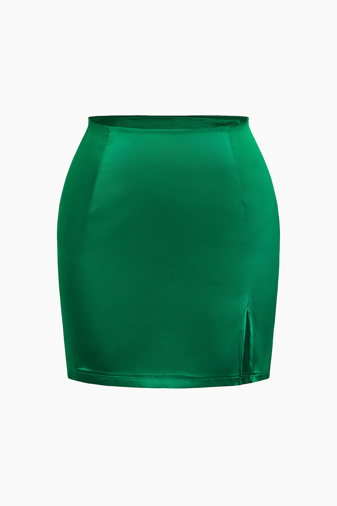 Satin Split Mini Skirt - Y2K Aesthetic Fashion for Chic Coquette and Grunge Styles