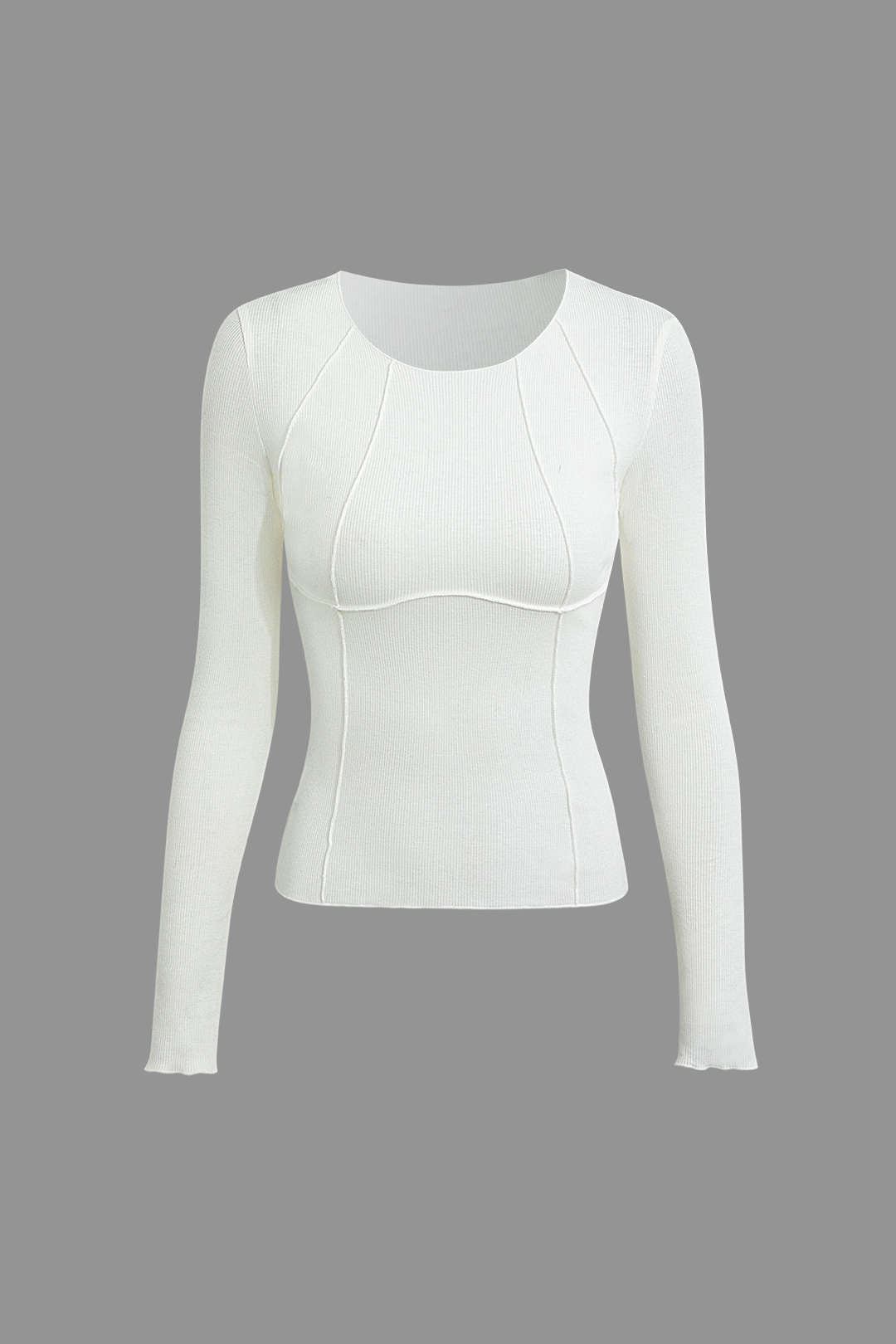 Seam Detail Long Sleeve Top - Y2K Fashion Essential for Aesthetic Outfits