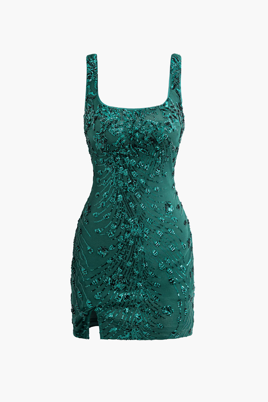 Sequin Embellished Square Neck Mesh Mini Dress for Y2K Fashion & Coquette Aesthetic