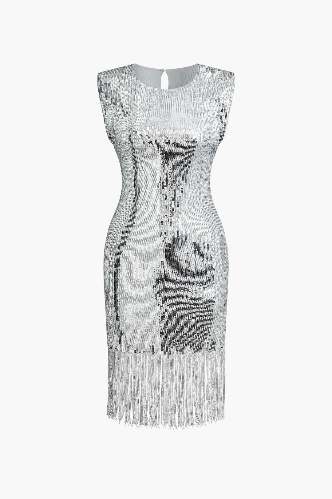 Sequin Fringe Hem Sleeveless Mini Dress for Y2K Aesthetic and Coquette Style