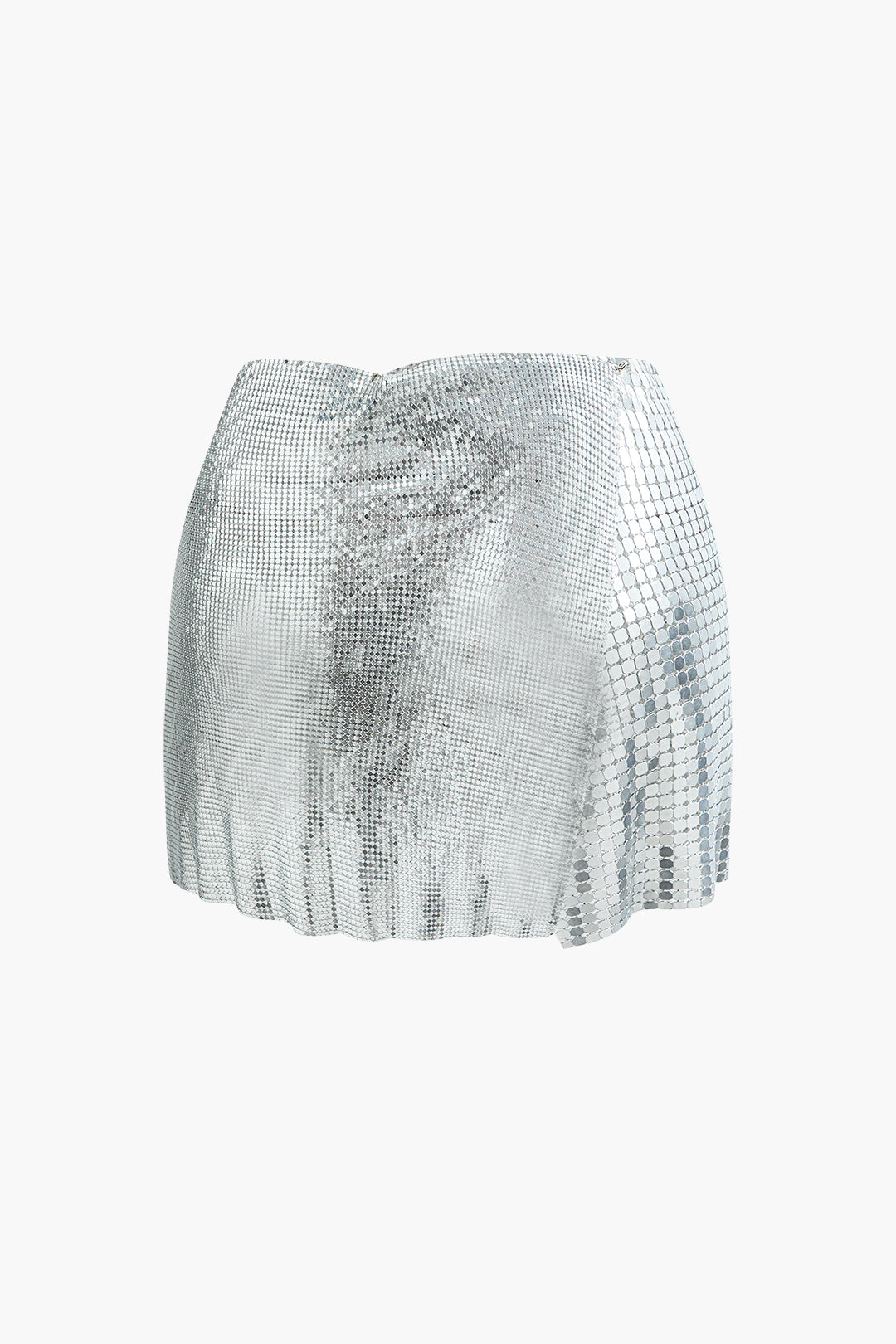 Sequin Paneled Y2K Aesthetic Split Mini Skirt for Trendy Coquette and Grunge Styles