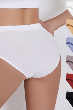 Solid Ribbed Cheeky Panties for Y2K Aesthetic Outfits and Comfy Everyday Wear