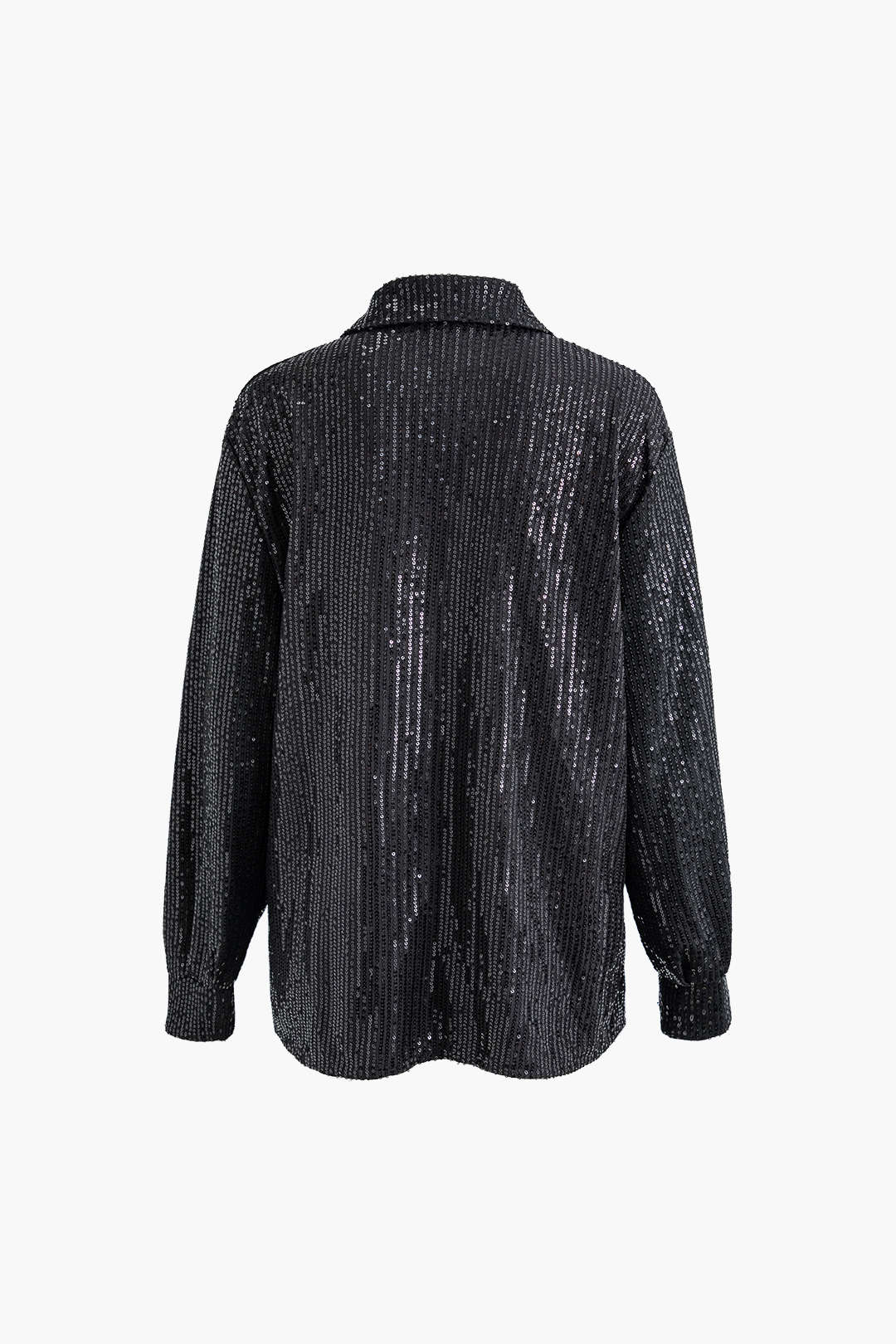 Sparkly Sequin Button-Up Long Sleeve Shirt for Y2K Fashion and Coquette Aesthetic