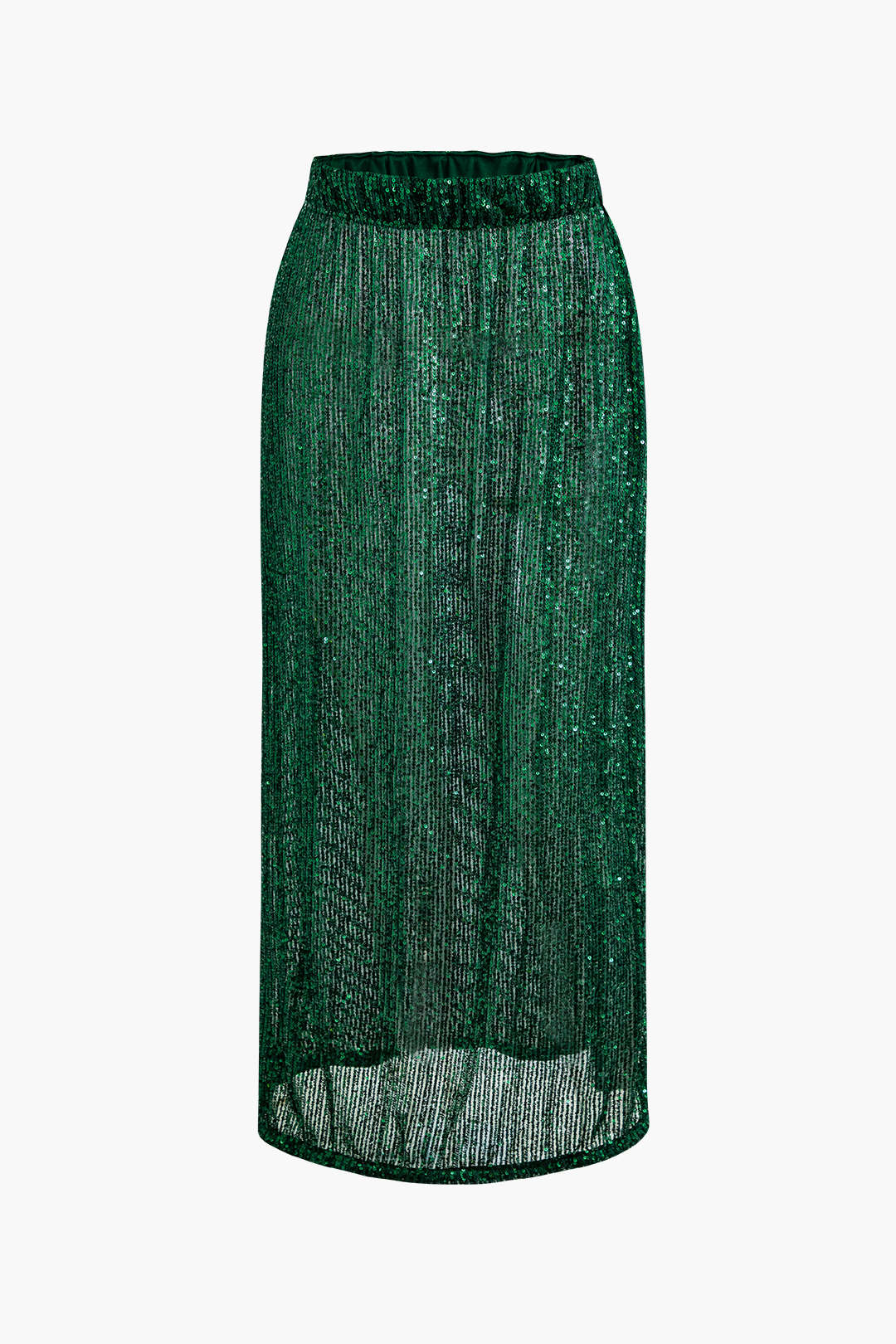 Sparkly Sequin Elastic Waist Maxi Skirt for Y2K Fashion and Coquette Aesthetic Outfits