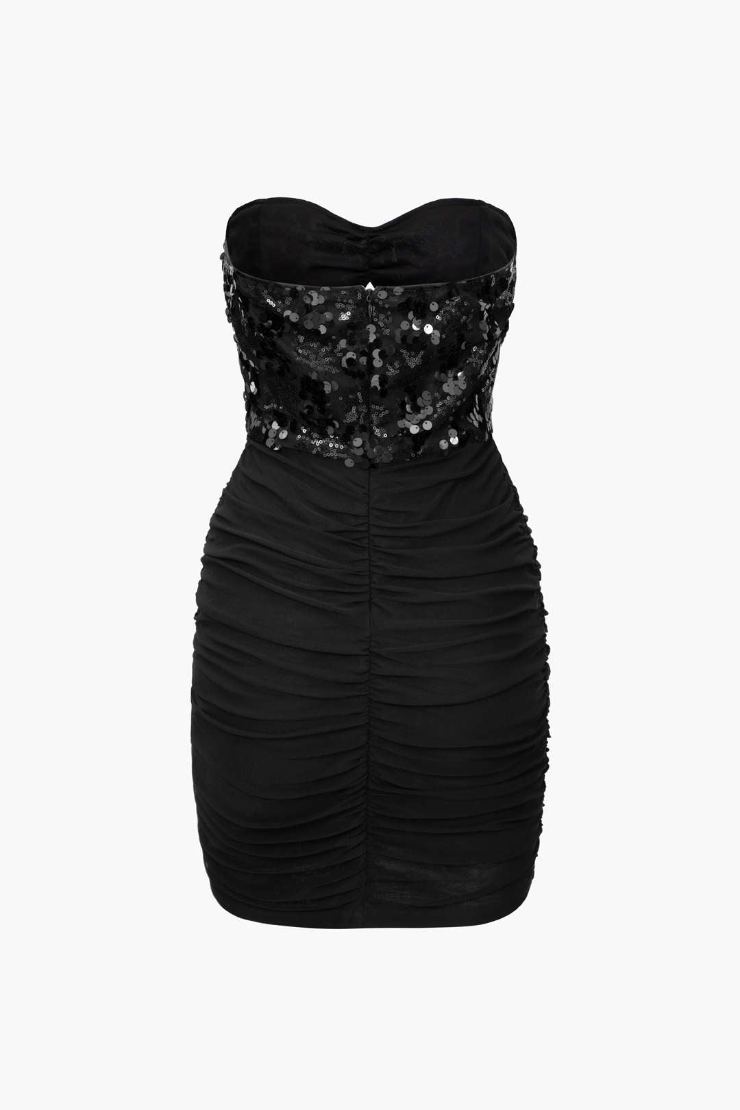 Sparkly Sequin Ruched Strapless Mini Dress for Y2K Fashion and Coquette Aesthetic