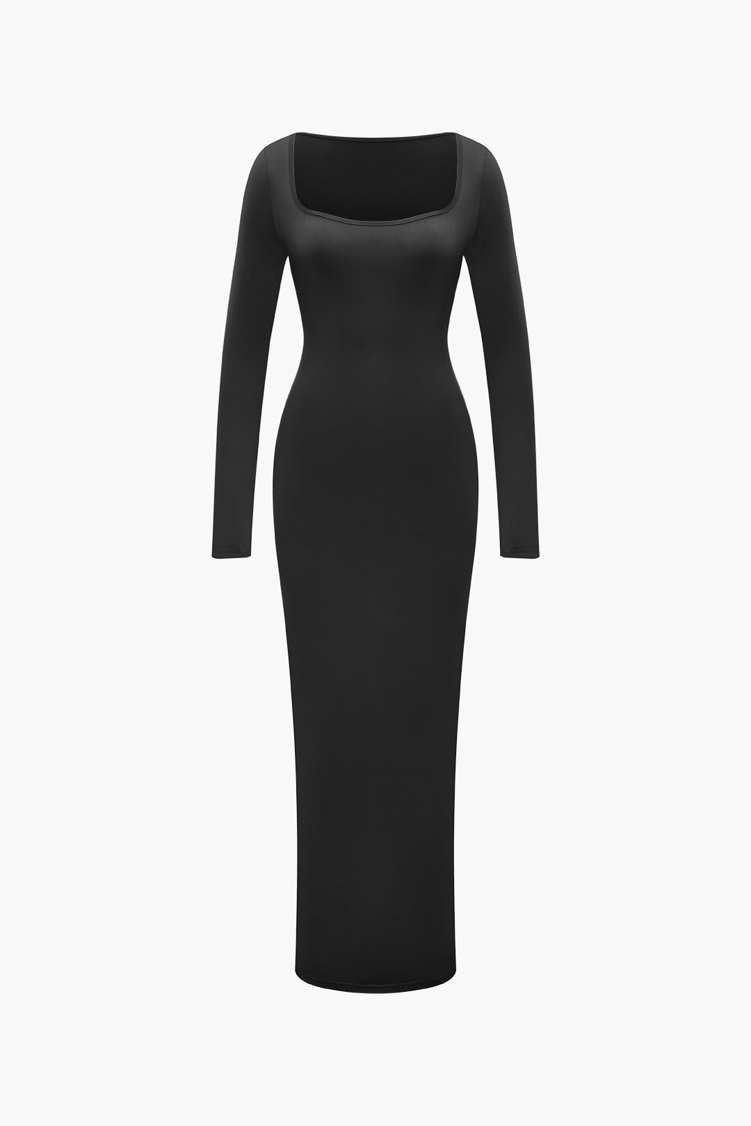 Square Neck Long Sleeve Maxi Dress - Y2K Aesthetic Fashion for Effortless Style