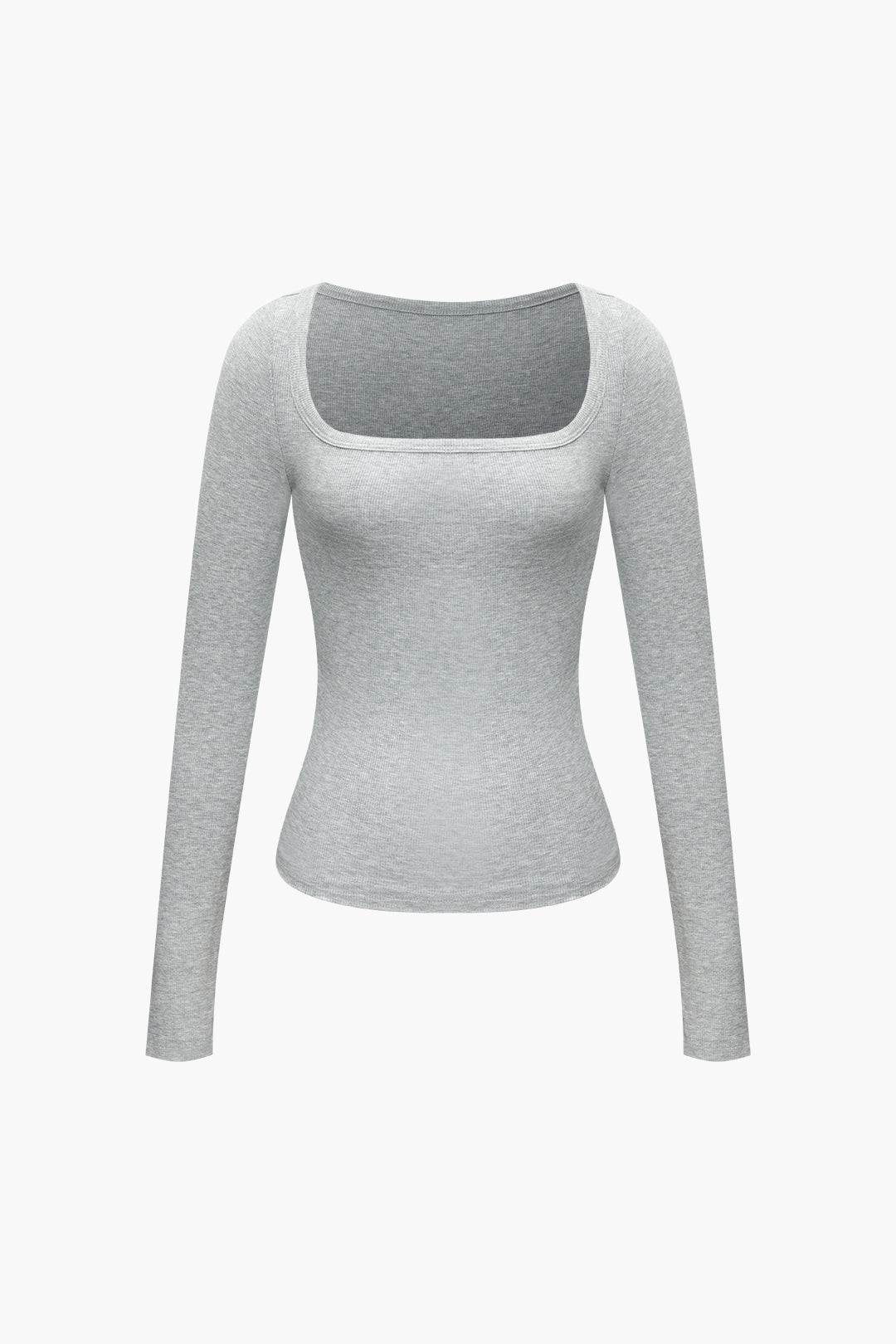 Square Neck Long Sleeve Top - Y2K Fashion Essential for Coquette and Grunge Aesthetics