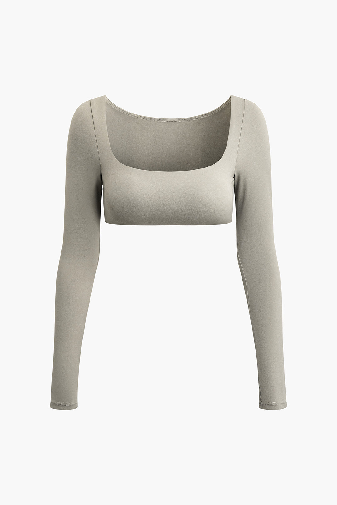 Square Neck Long Sleeve Y2K Yoga Crop Top - Trendy Coquette Aesthetic Activewear