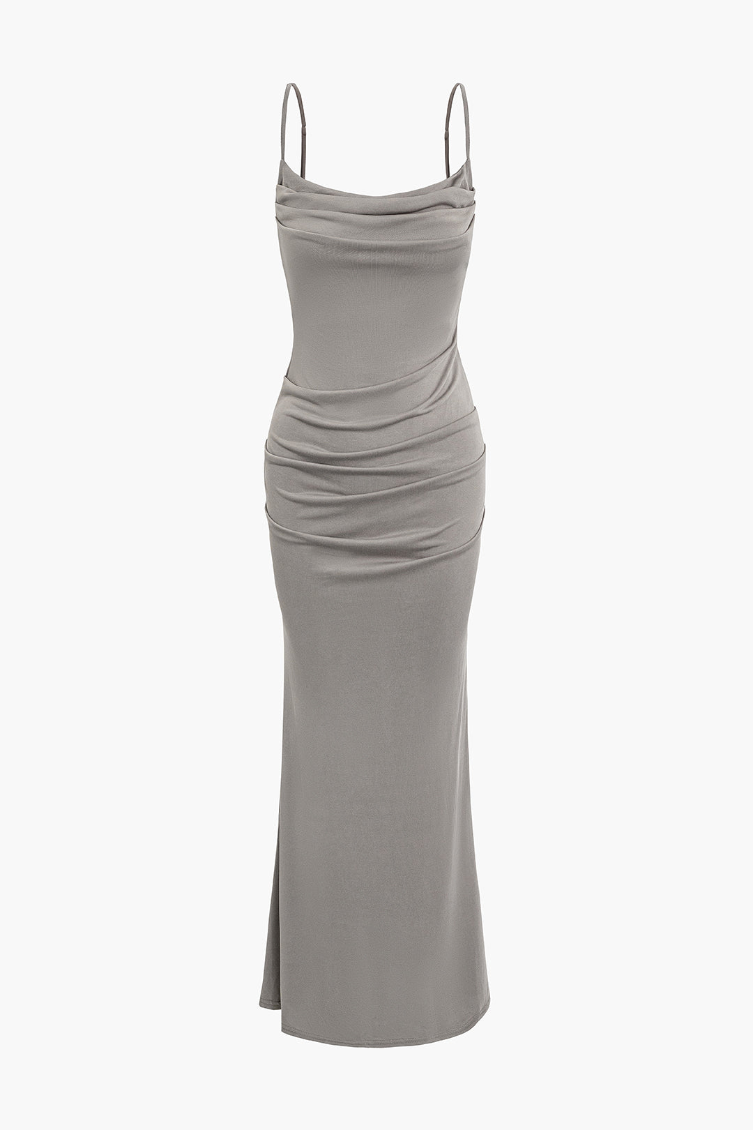 Strap Ruched Mermaid Maxi Dress - Y2K Aesthetic Evening Gown for Chic Coquette Style