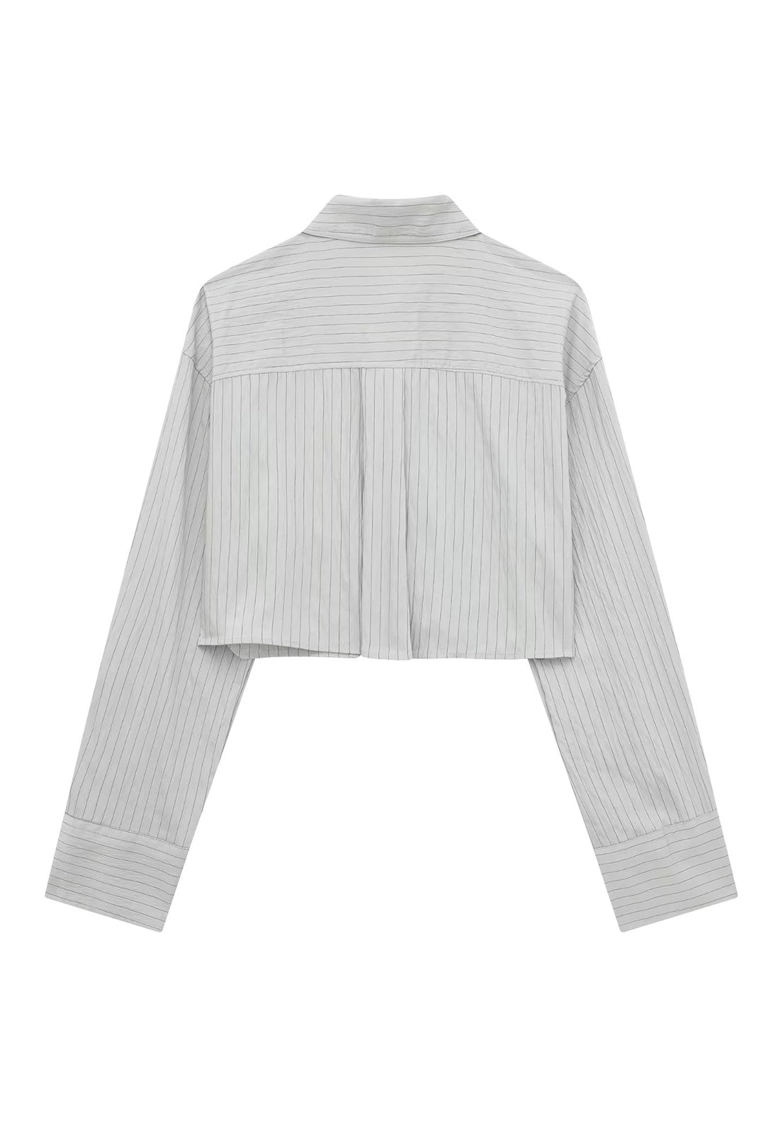 Stripe Pocket Detail Long Sleeve Crop Top - Y2K Aesthetic Cute Top for Trendy Outfits