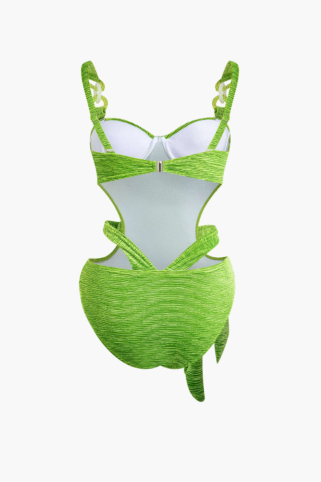 Textured Cut-Out Knot One-Piece Swimsuit in Y2K Aesthetic for Trendy Summer Vibes