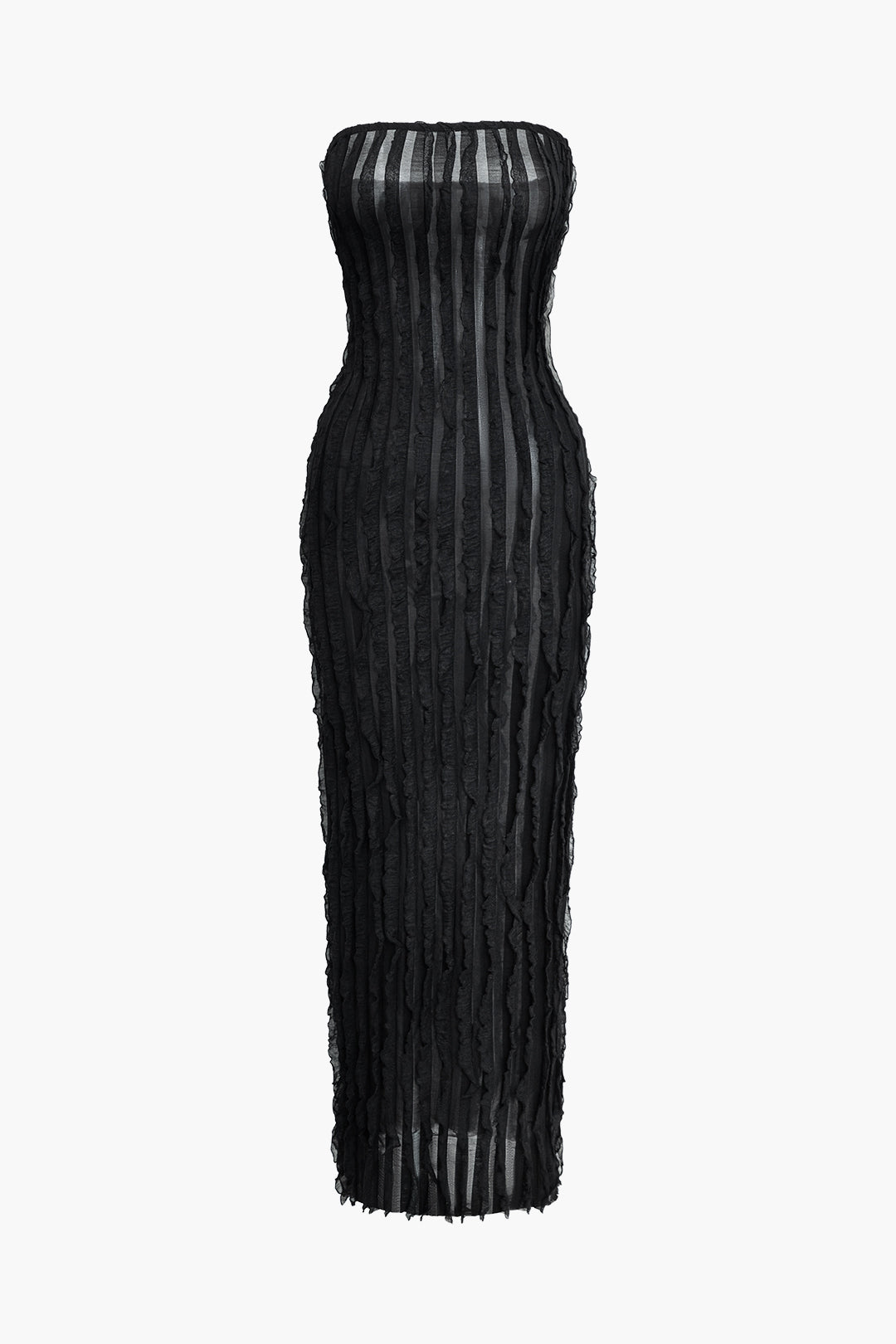 Textured Strapless Maxi Dress for Y2K Fashion Lovers - Chic Coquette Aesthetic Style