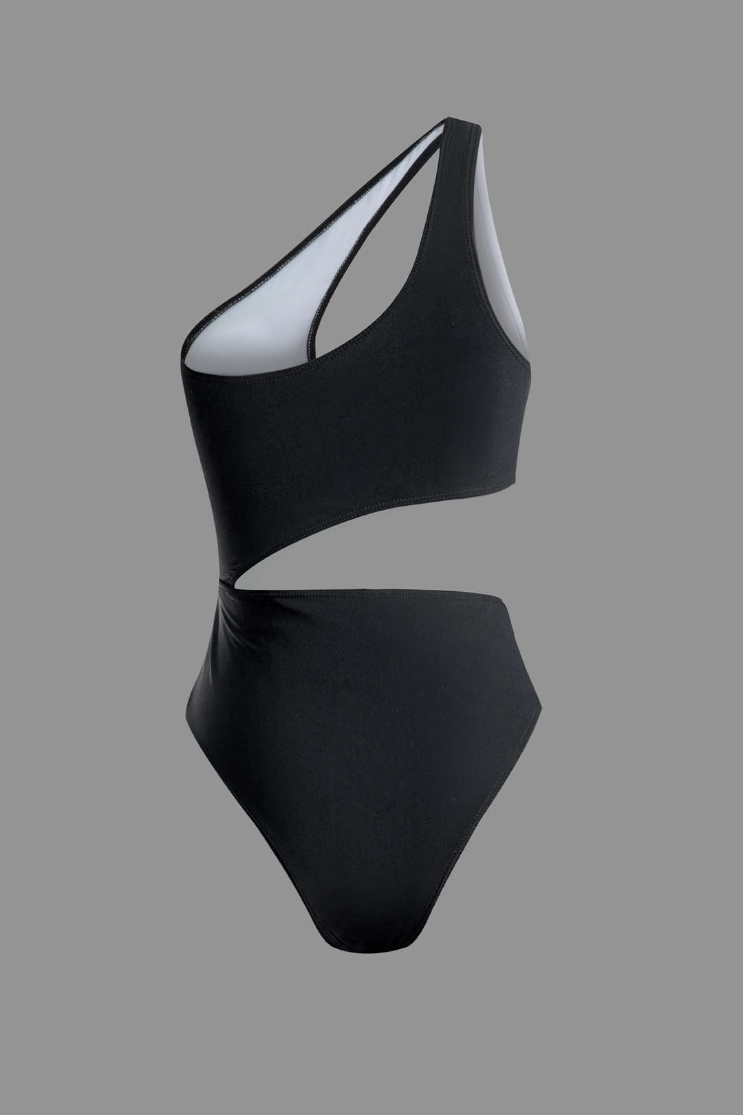 Trendy Contrast Cut Out Asymmetrical One-Piece Swimsuit for Y2K Aesthetic Fashion