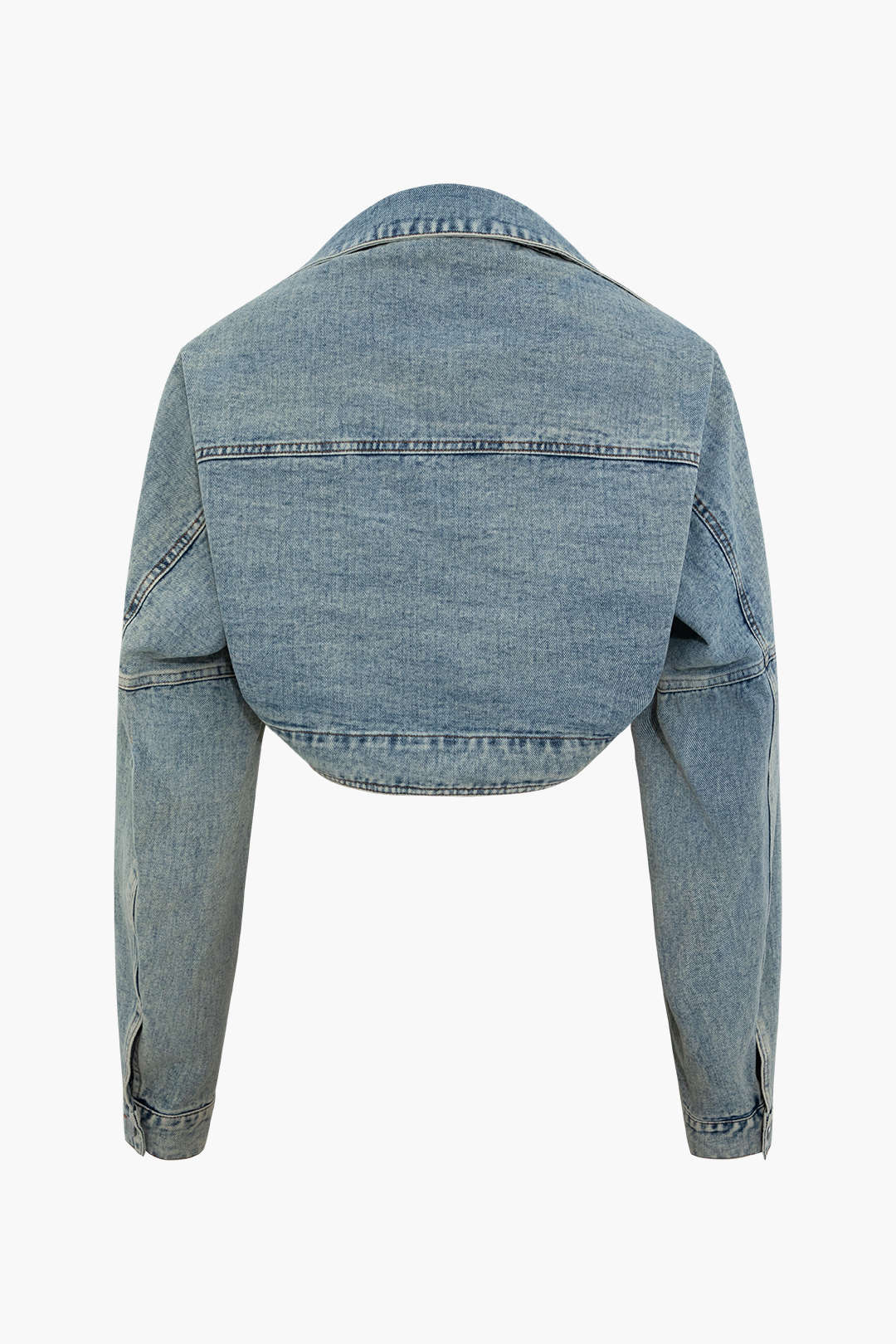 Trendy Faded Denim Jacket for Y2K Aesthetic Outfits and Grunge Style Looks