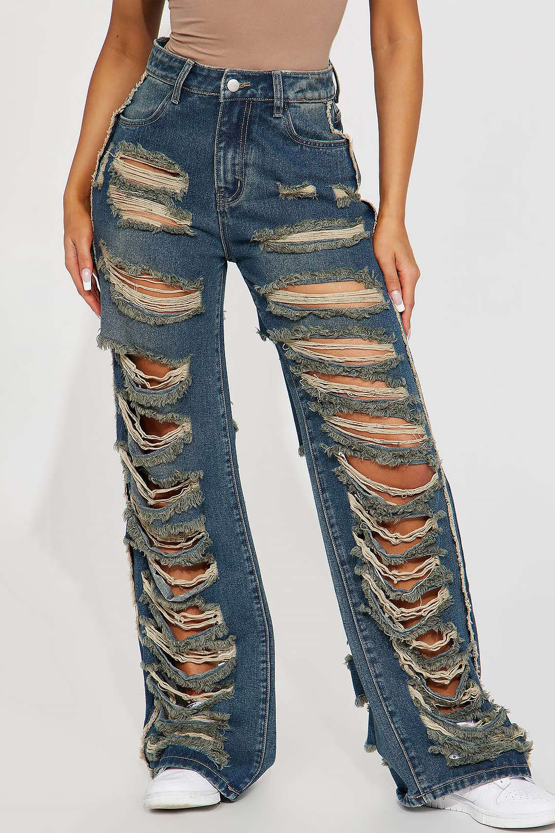 Trendy Low Rise Ripped Straight Leg Jeans for Y2K Aesthetic and Grunge Style Outfits