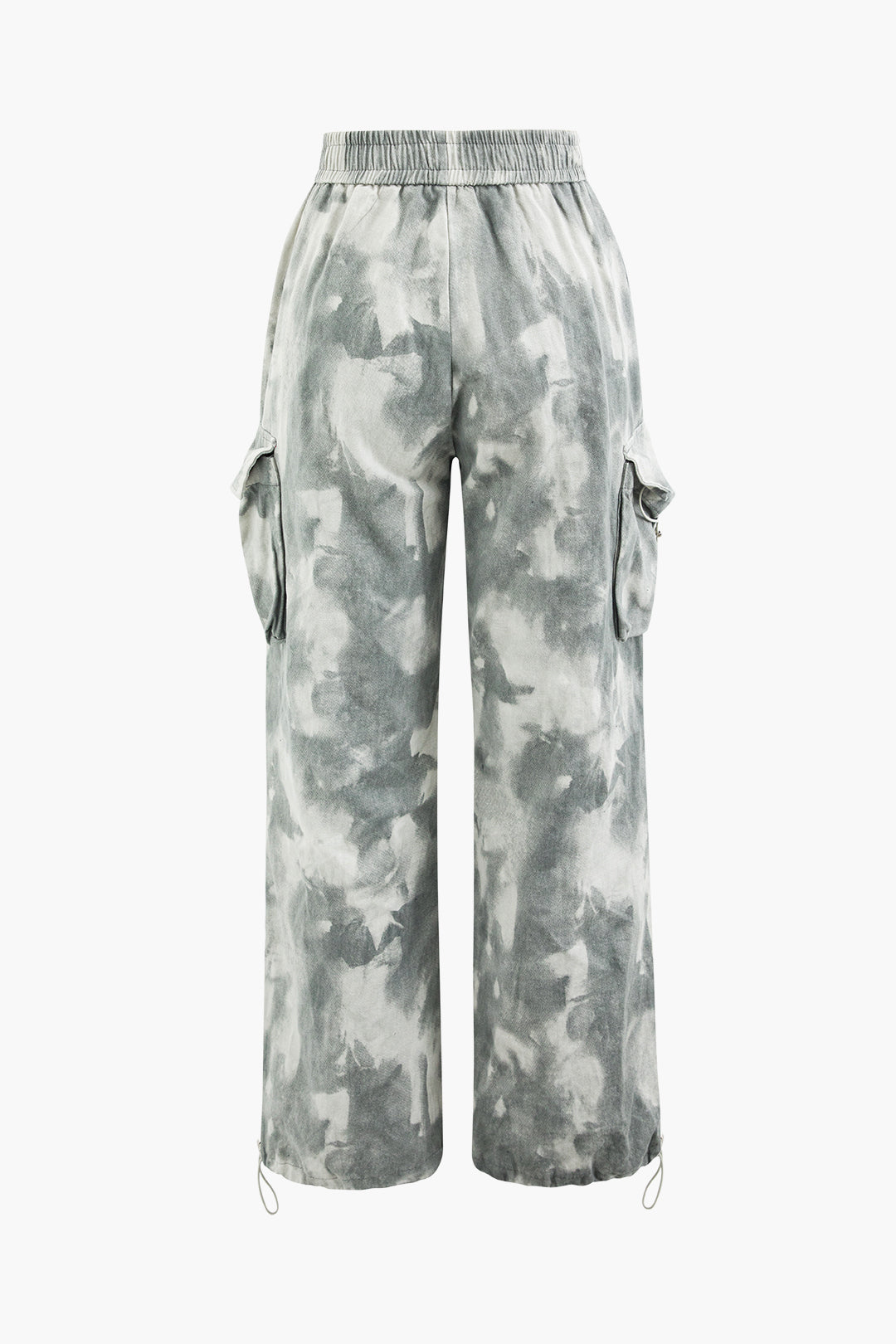 Trendy Tie Dye Cargo Pants with Drawstring - Y2K Aesthetic Straight Leg Style