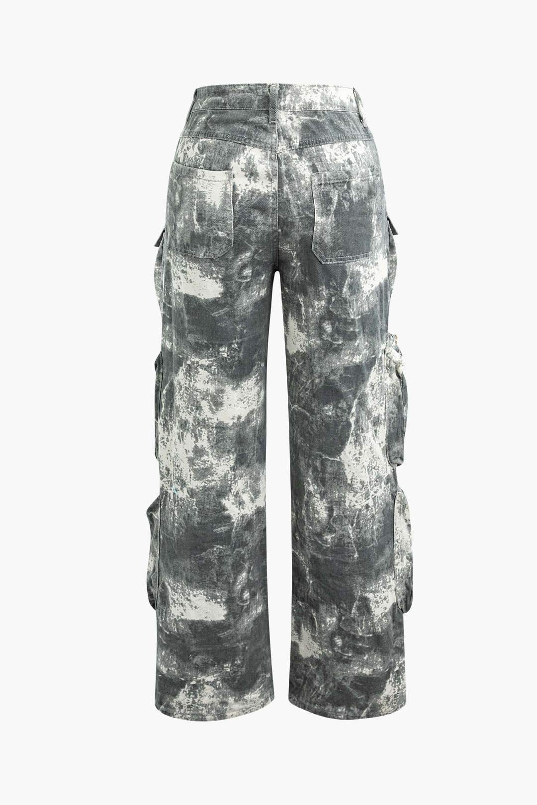 Trendy Tie Dye Multi Pocket Cargo Jeans for Y2K Aesthetic and Grunge Style Lovers