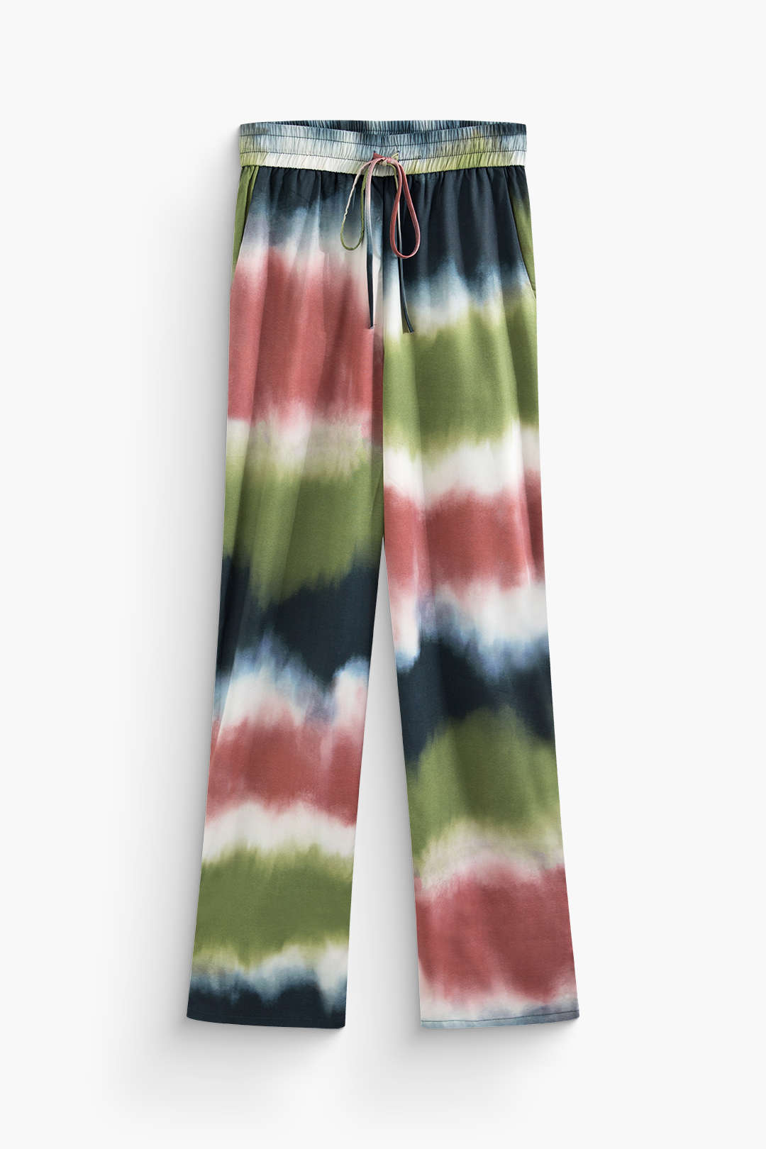 Trendy Tie Dye Tie Waist Pocket Pants for Y2K Aesthetic and Comfy Everyday Style