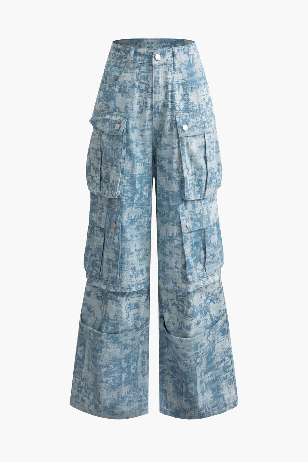 Trendy Tie Dye Wide Leg Cargo Jeans for Y2K Aesthetic and Grunge Style Lovers