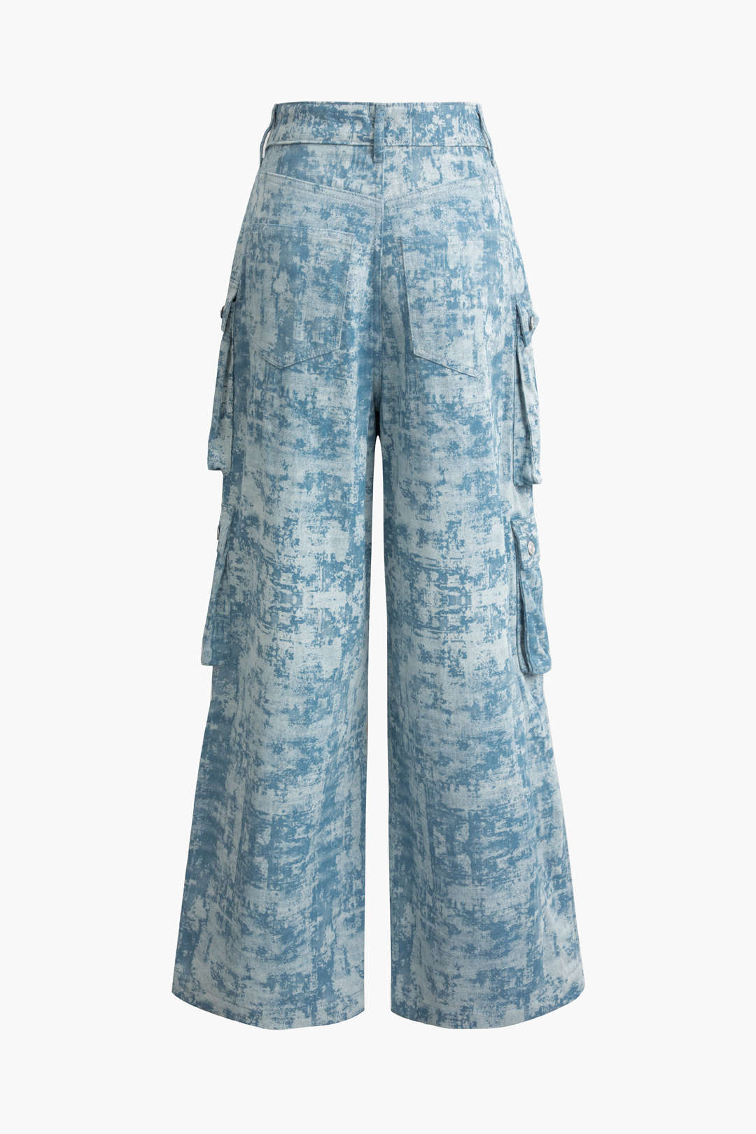 Trendy Tie Dye Wide Leg Cargo Jeans for Y2K Aesthetic and Grunge Style Lovers