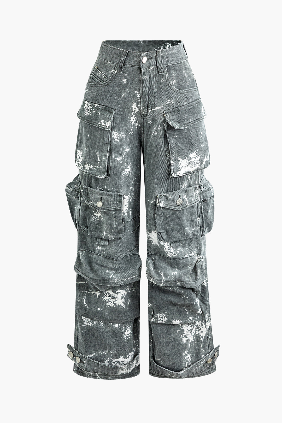 Trendy Tie Dye Wide Leg Cargo Pants for Y2K Fashion Lovers - Multi-Pocket Style