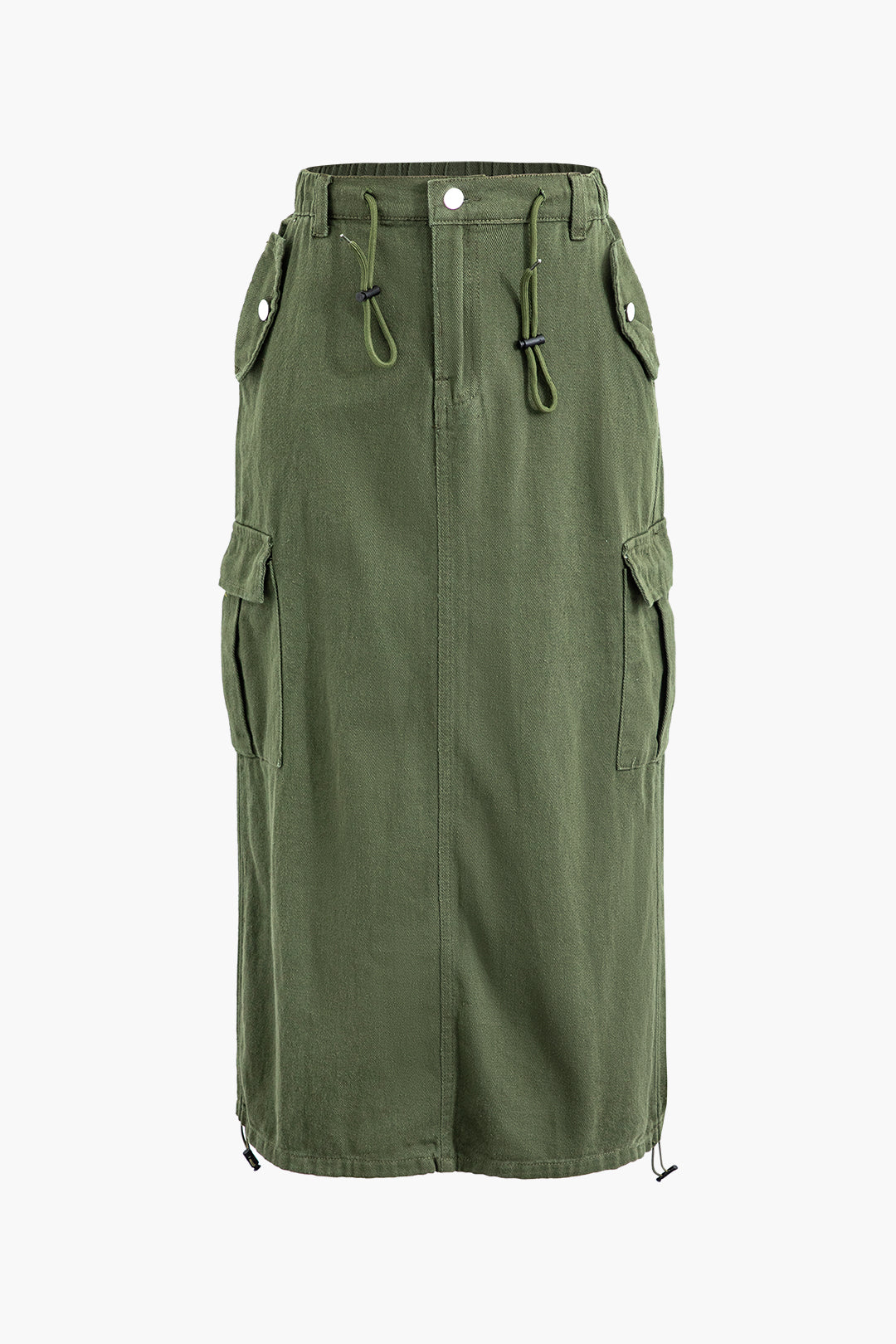 Trendy Y2K Split Cargo Skirt with Flap Pockets for Chic Coquette and Grunge Aesthetics