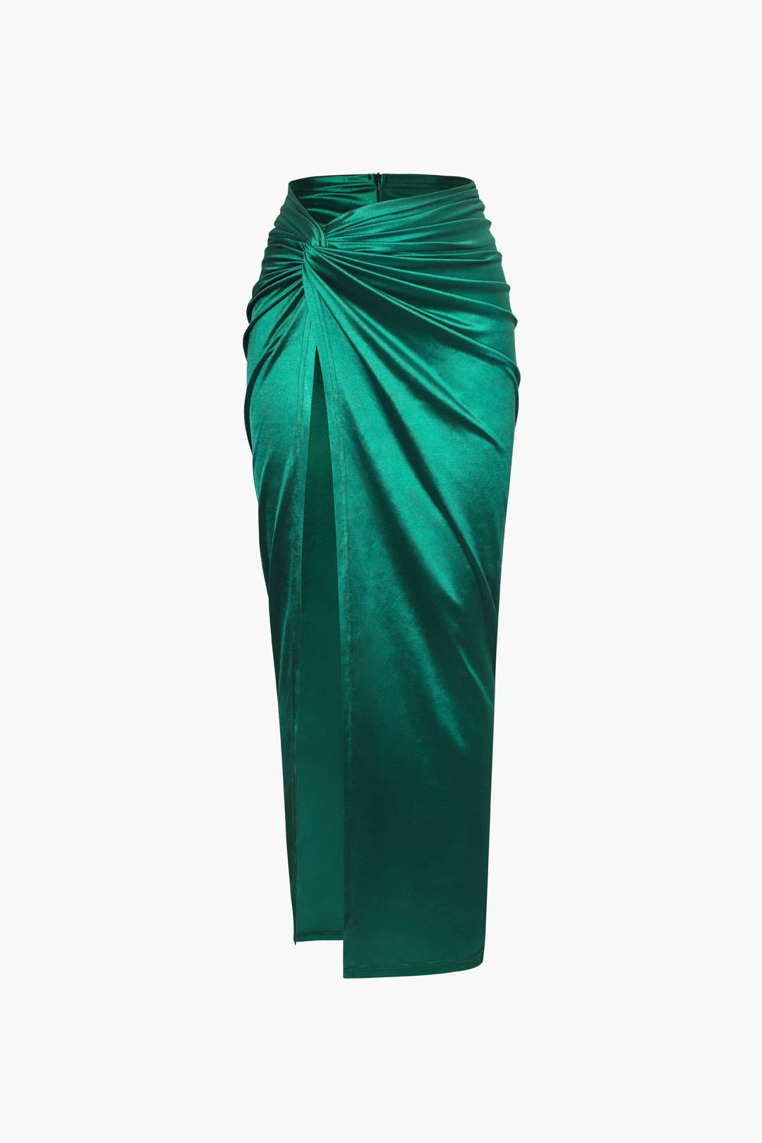 Twist Detail High Slit Midi Skirt - Y2K Aesthetic Fashion for Chic Coquette Outfits