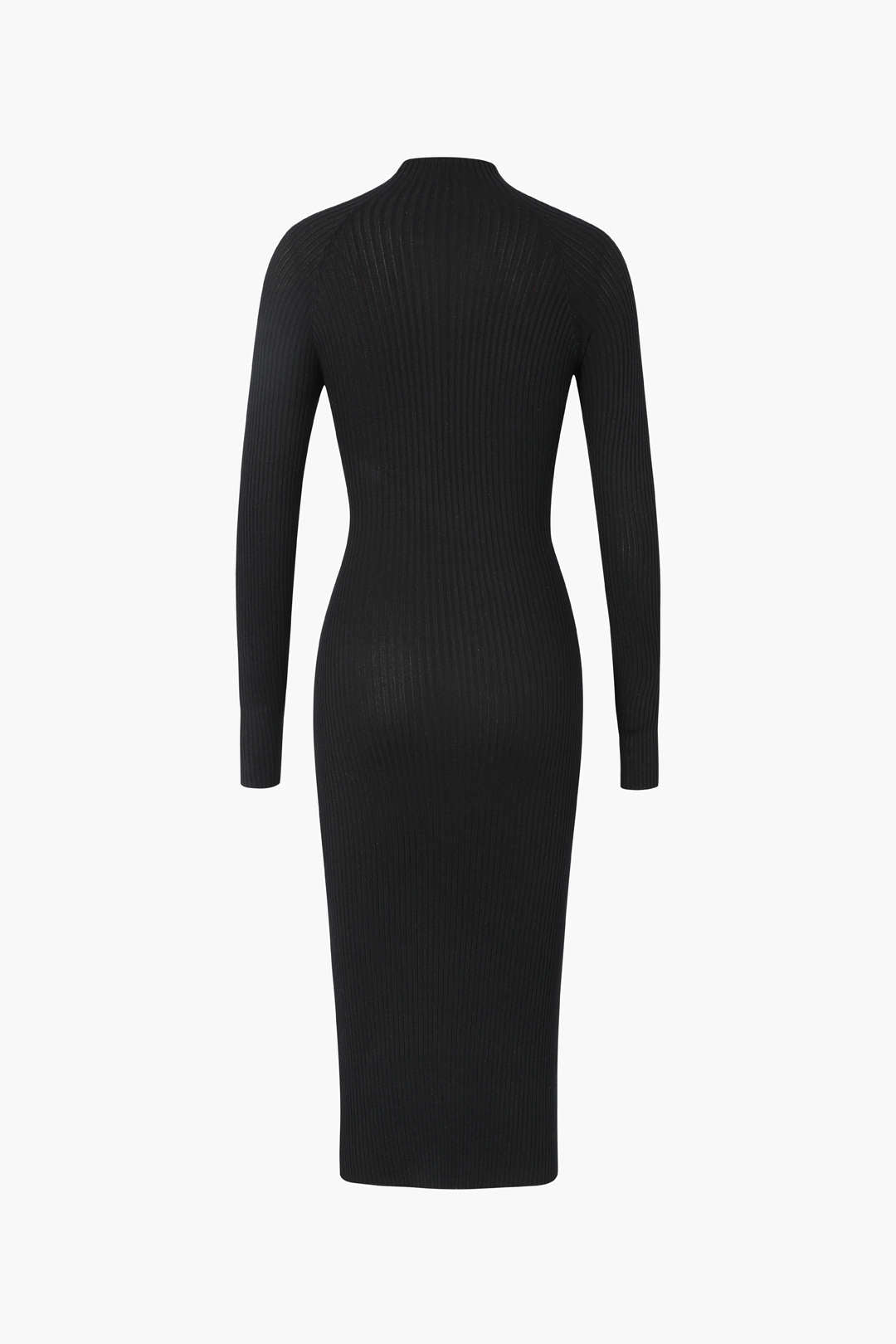 Twist Front Cut-Out Long Sleeve Rib Knit Midi Dress - Y2K Aesthetic Fashion Essential