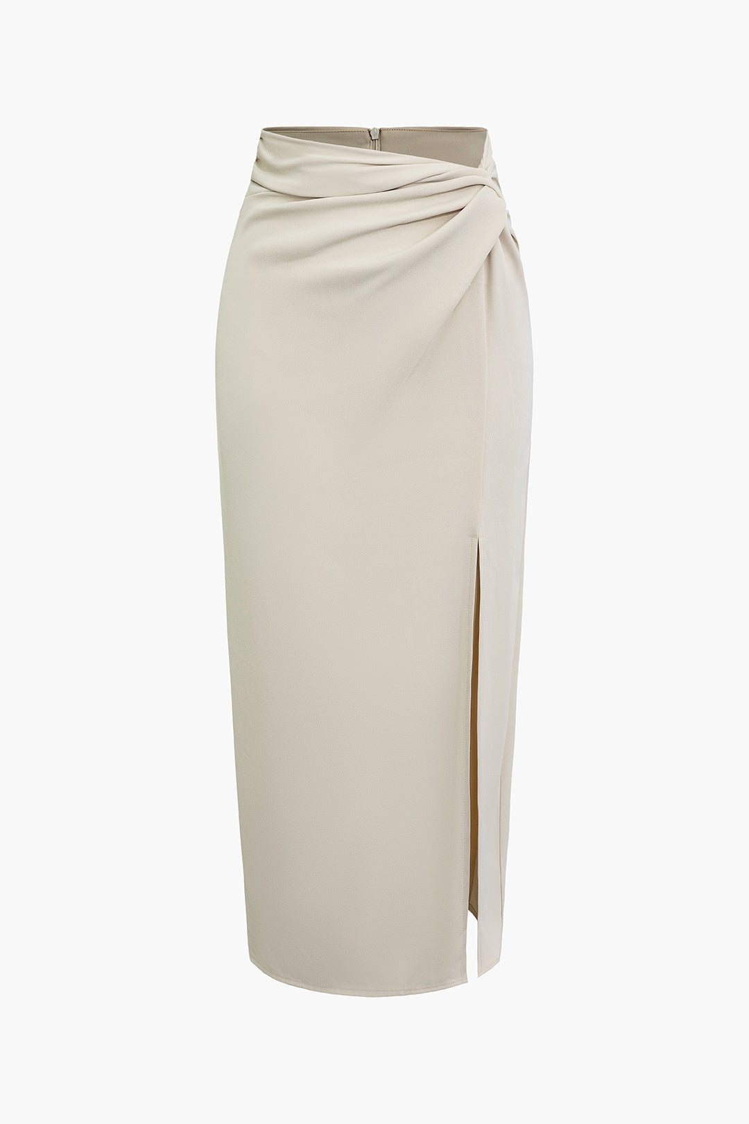 Twist Ruched Split Midi Skirt - Y2K Aesthetic Fashion for Chic Coquette Style