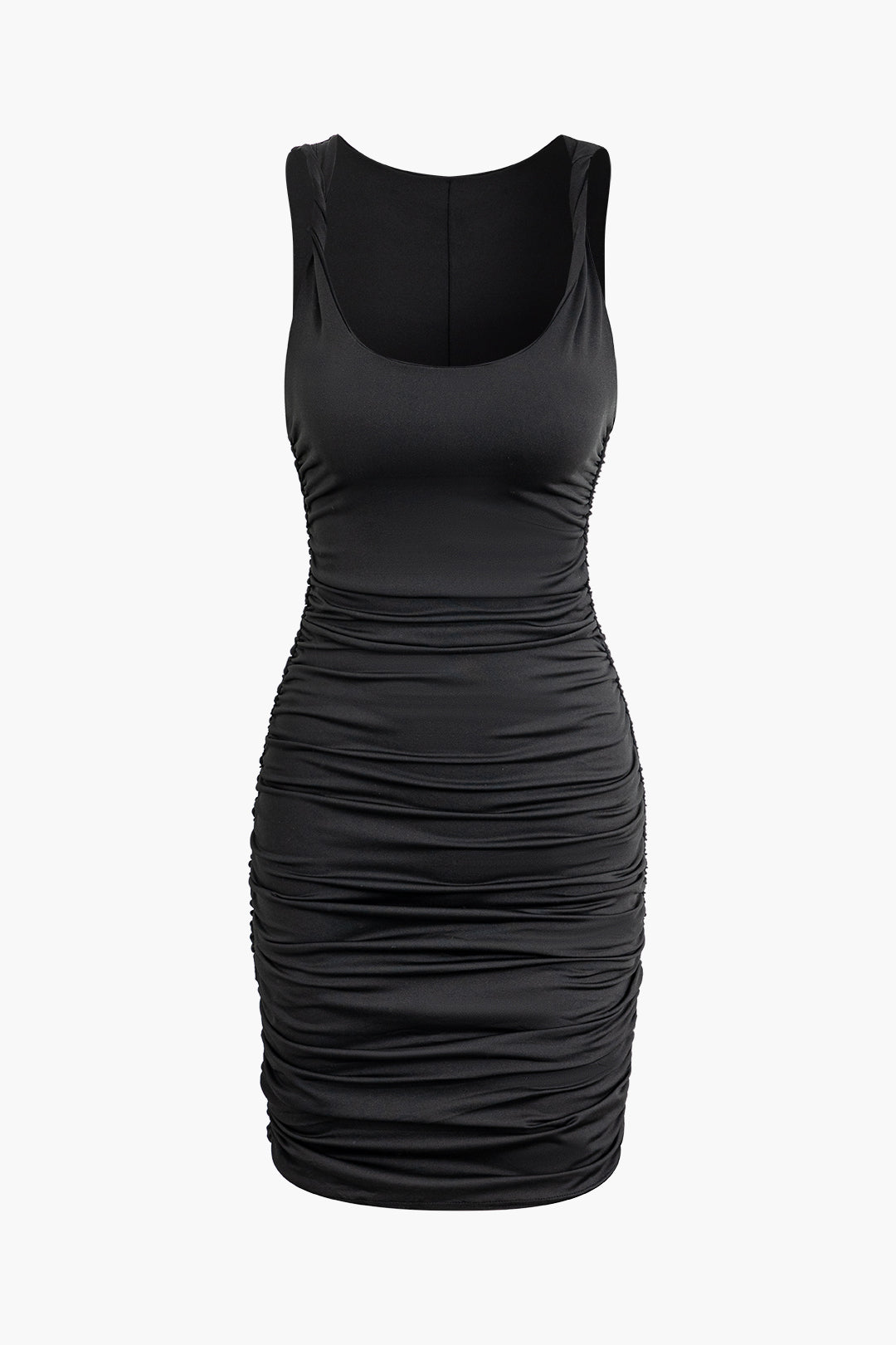 Twist Strap Ruched Sleeveless Midi Dress in Y2K Aesthetic for Effortless Chic Style