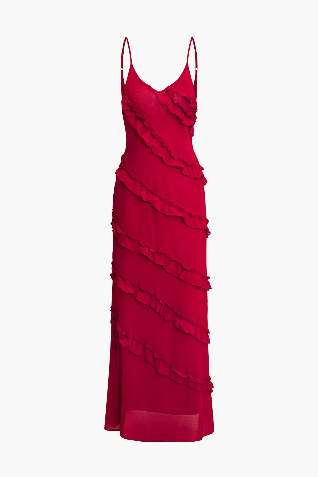 V-Neck Backless Maxi Dress with Tiered Ruffles - Perfect for Y2K and Coquette Aesthetic