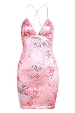 V-Neck Butterfly Embroidery Backless Cami Mini Dress - Y2K Aesthetic Fashion Essential