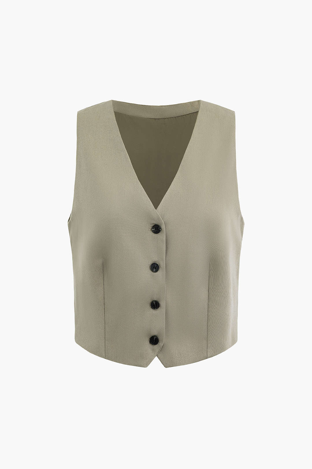 V-Neck Button-Up Waistcoat in Y2K Style - Chic Coquette Aesthetic Layering Piece