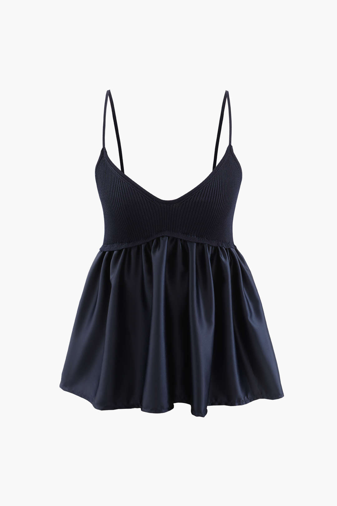 V-Neck Peplum Hem Cami Top - Y2K Fashion Essential for Coquette and Grunge Aesthetics