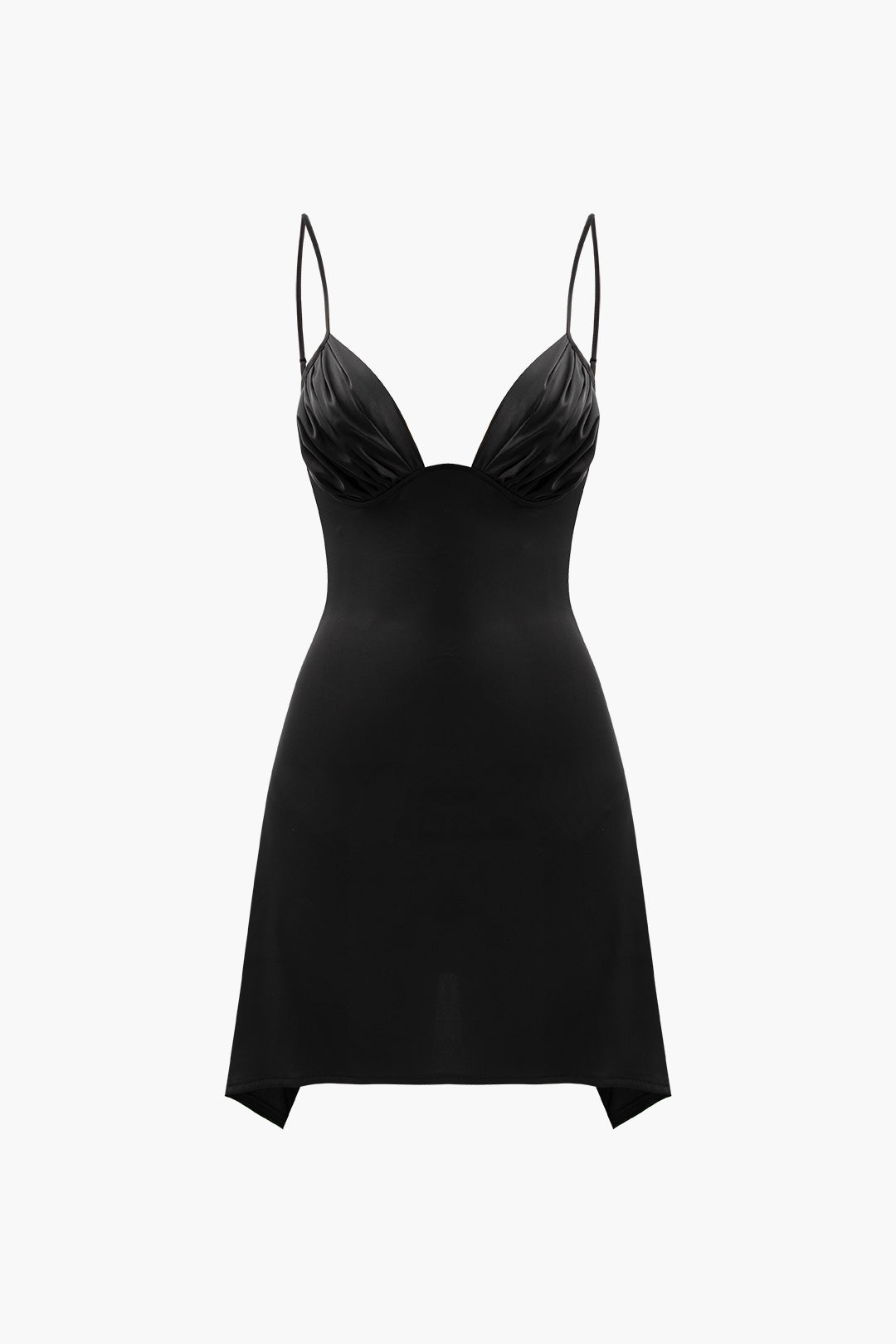 V-Neck Ruched Mini Dress - Y2K Aesthetic Slip Dress for Chic Coquette Style