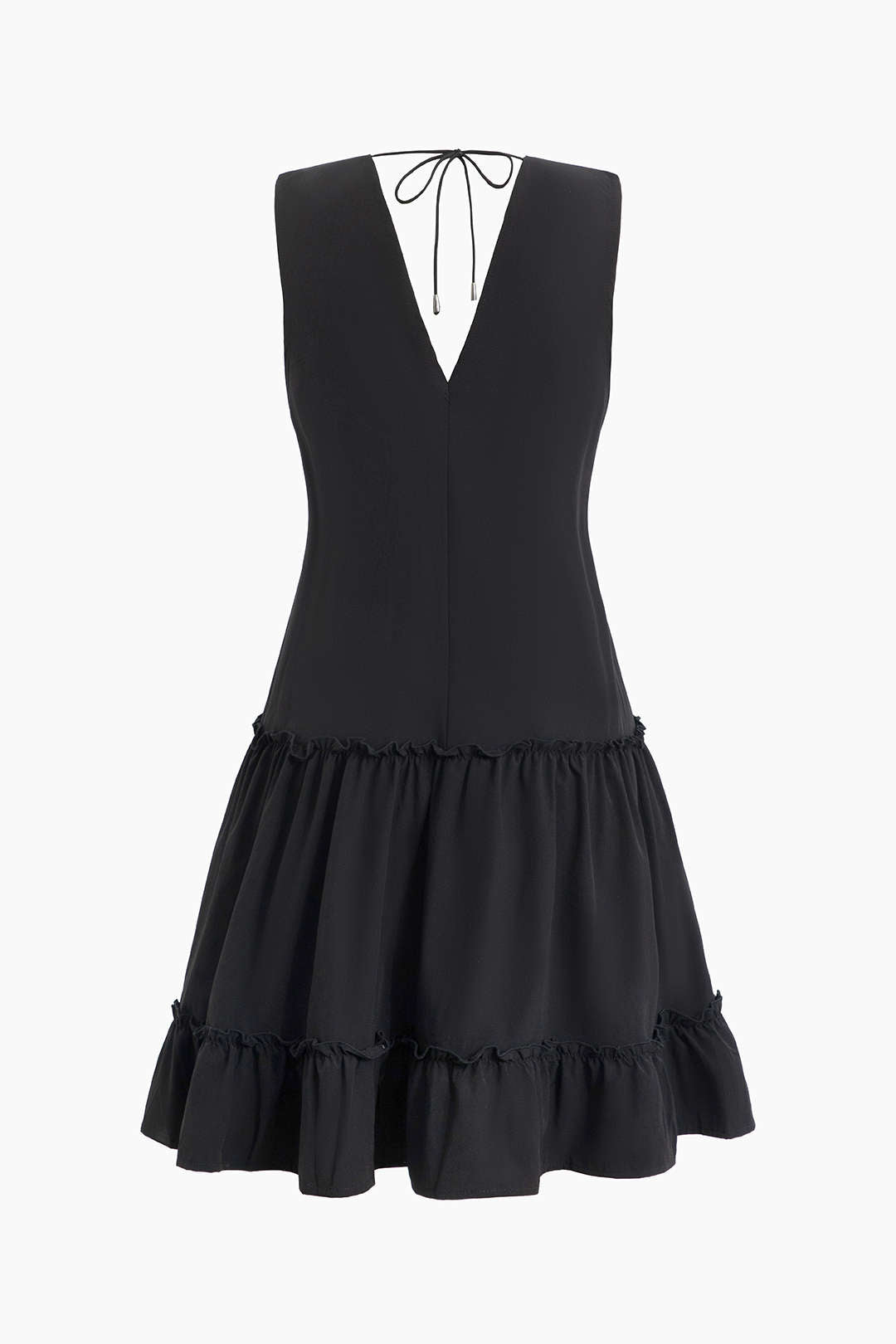 V-Neck Ruffle Sleeveless Mini Dress - Y2K Aesthetic Cute Dress for Coquette Style Outfits