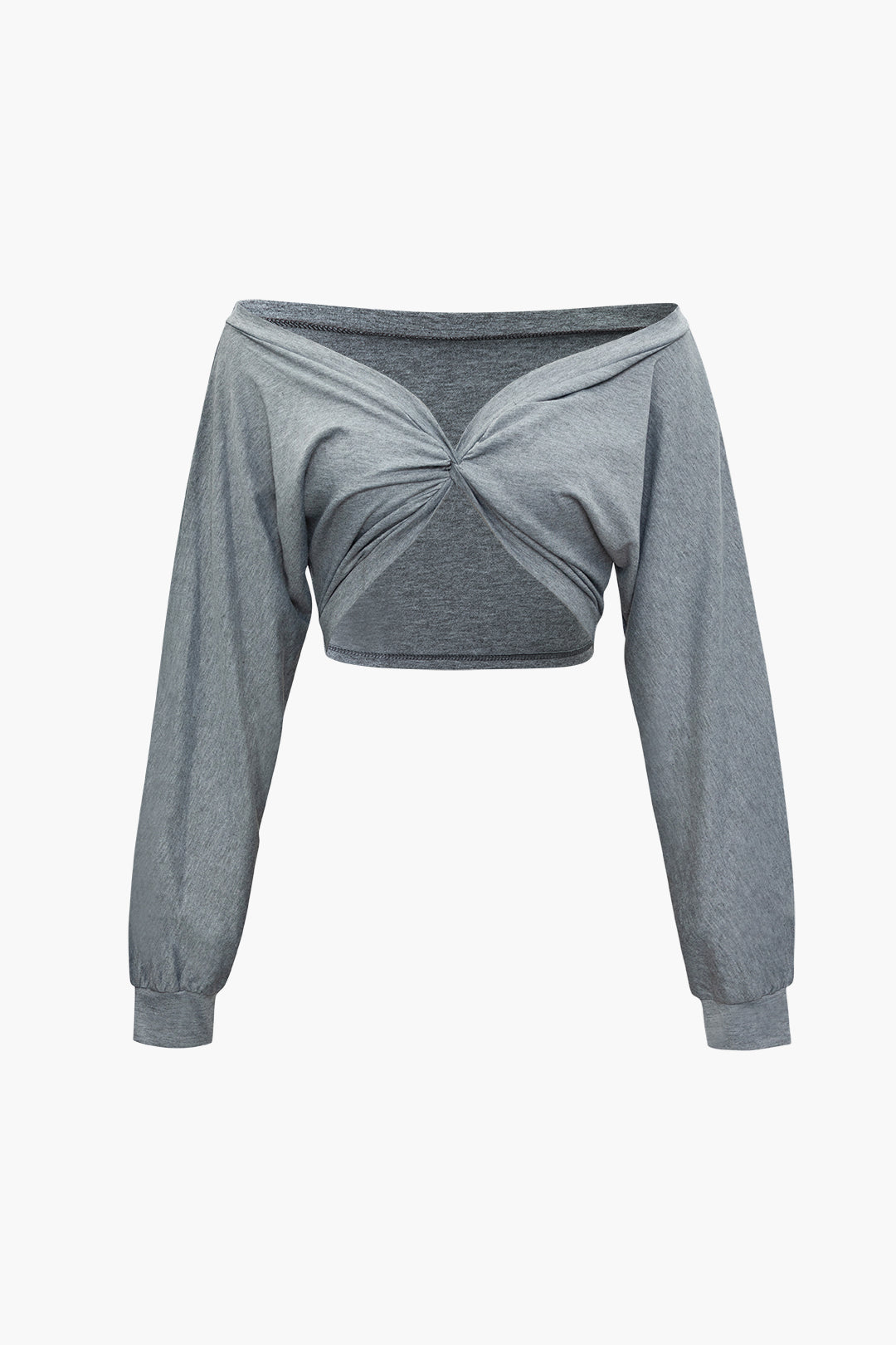 V-Neck Twist Front Long Sleeve Top with High Waist Sweatpants Set for Y2K Aesthetic Outfits