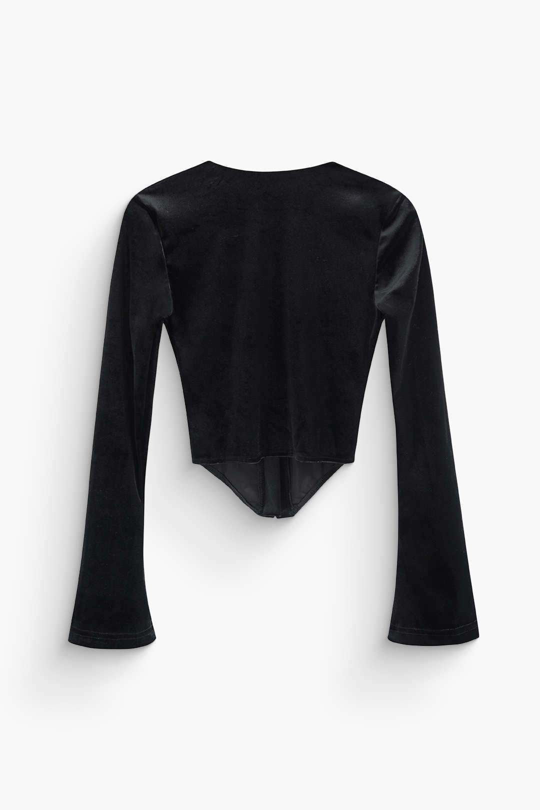 V-neck Velvet Button-Up Long Sleeve Top for Y2K Fashion & Coquette Aesthetic Styles