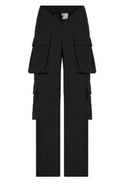 V Waist Pocket Solid Cargo Pants - Trendy Y2K Style for Effortless Aesthetic Outfits