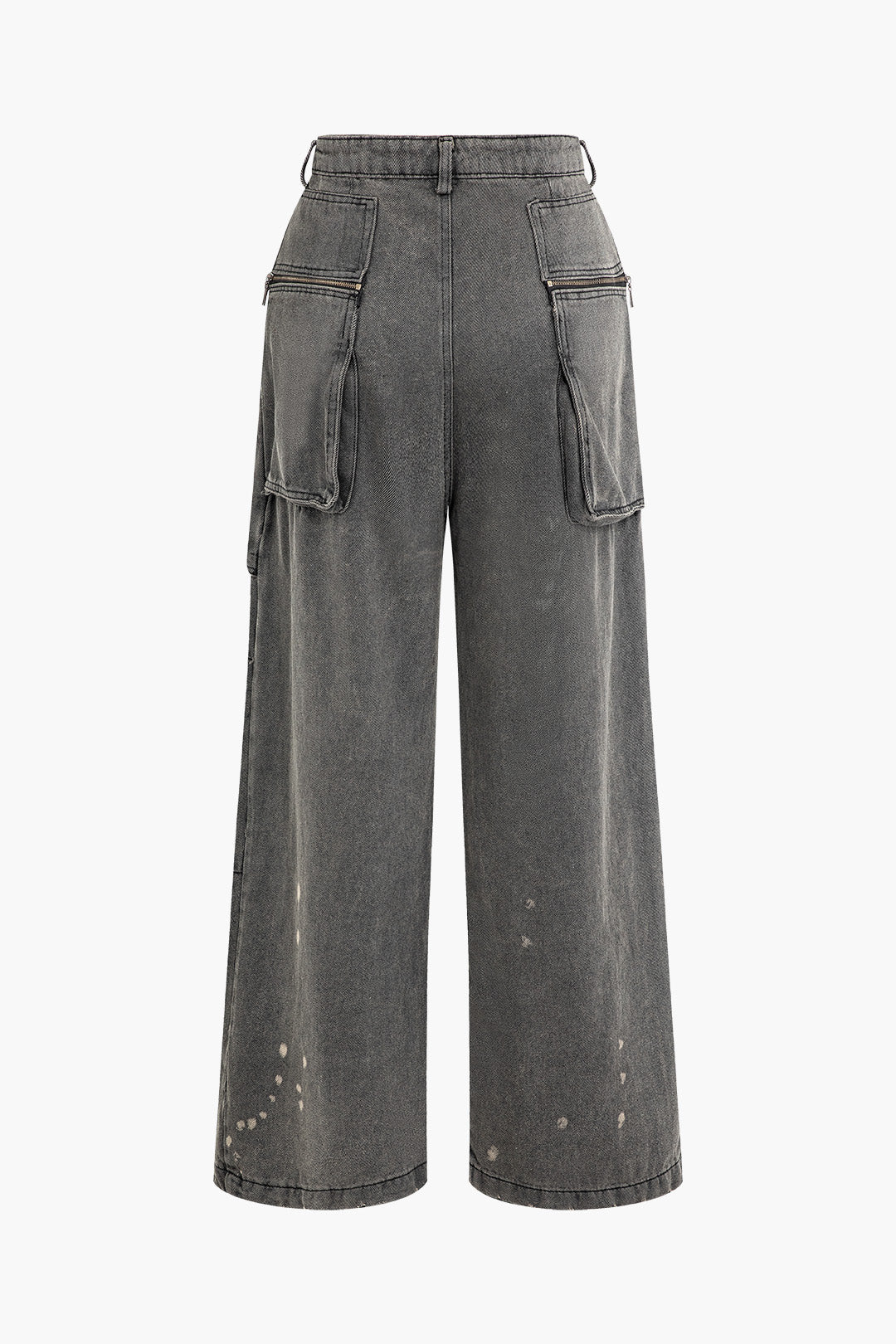 Vintage-Inspired Wide Leg Jeans with Distressed Pockets for Y2K Aesthetic Style