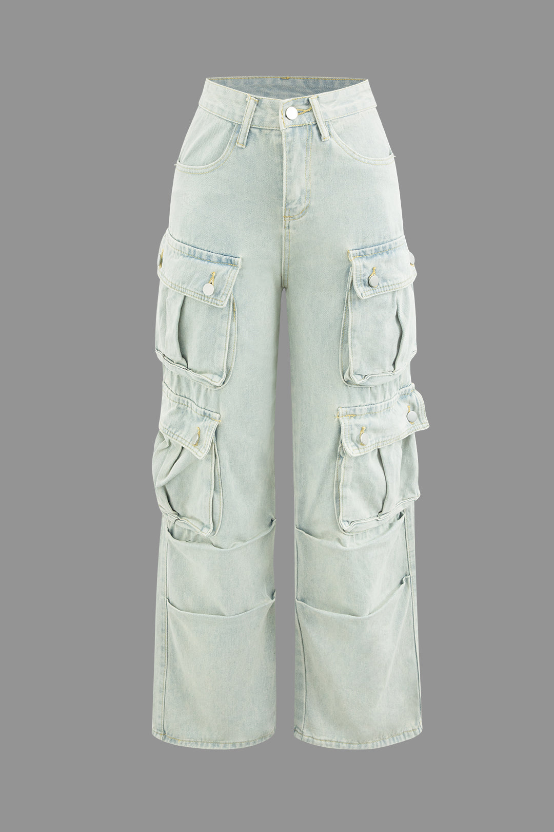 Washed Multi-Pocket Y2K Cargo Jeans for Trendy Grunge and Coquette Aesthetic Outfits