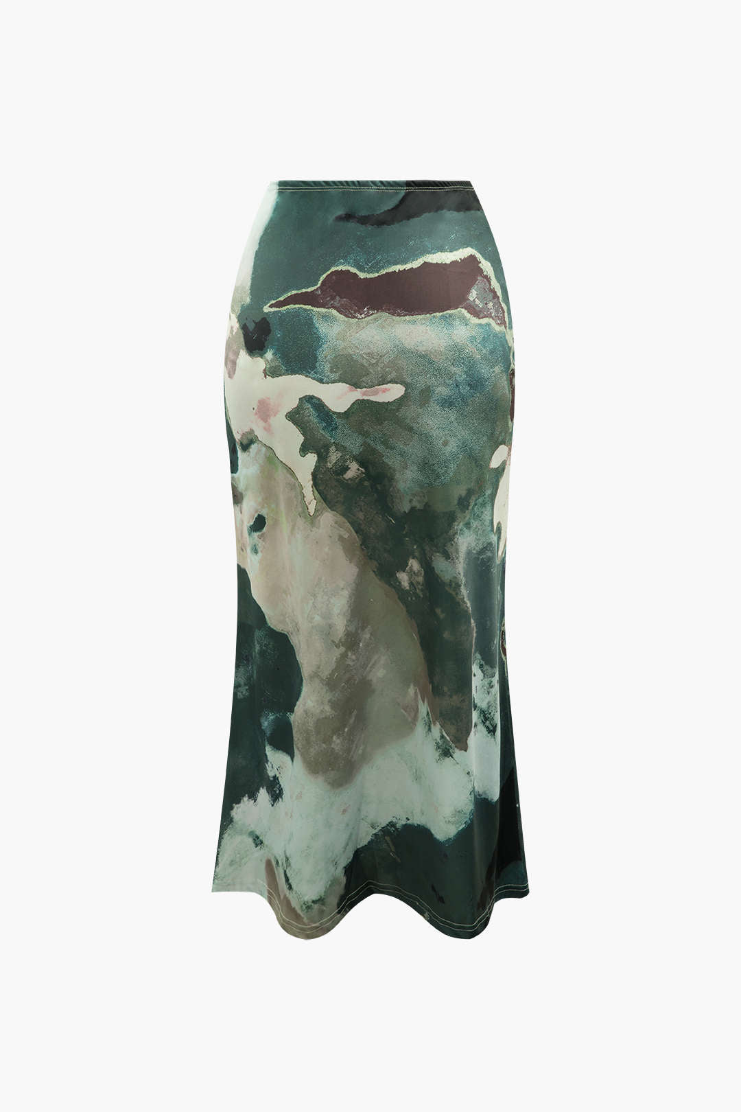 Watercolor Print Midi Skirt - Y2K Aesthetic Fashion for Chic Coquette Outfits