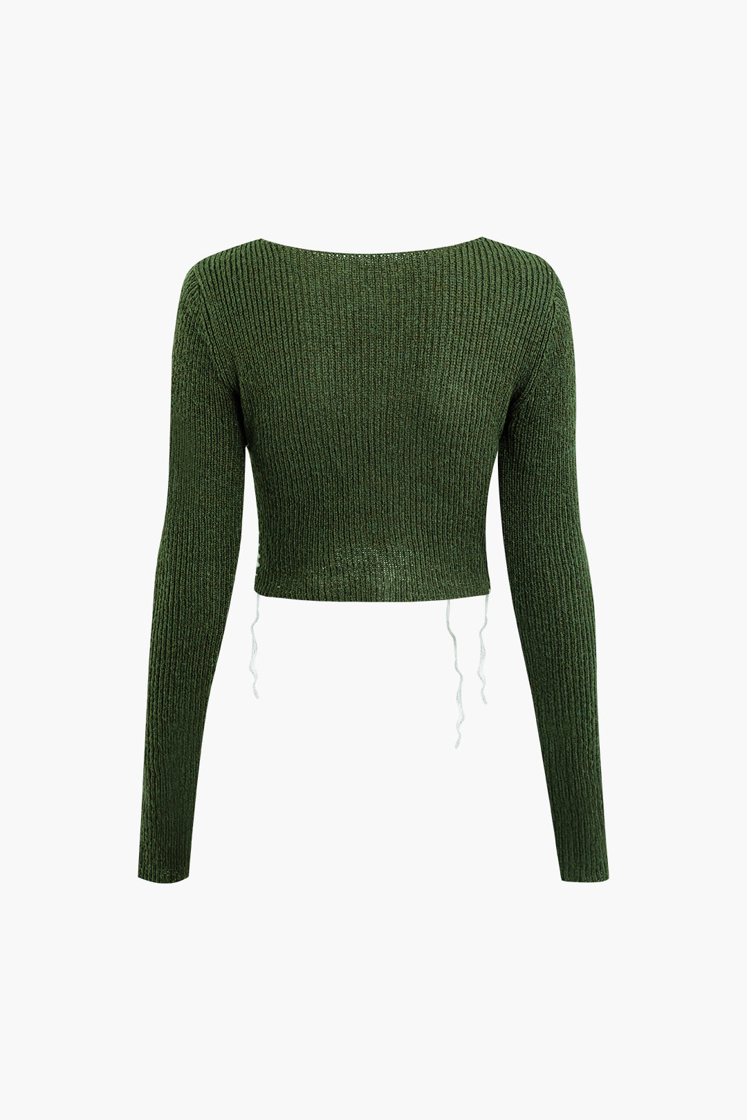 Whipstitching Long Sleeve Knit Top - Y2K Aesthetic Cute Top for Coquette and Grunge Styles