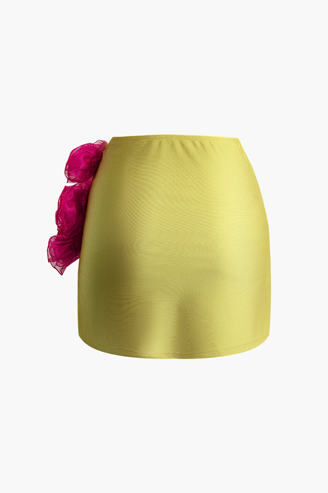 Y2K Aesthetic 3D Flower Ruched Mini Skirt - Cute Coquette Style for Trendy Outfits