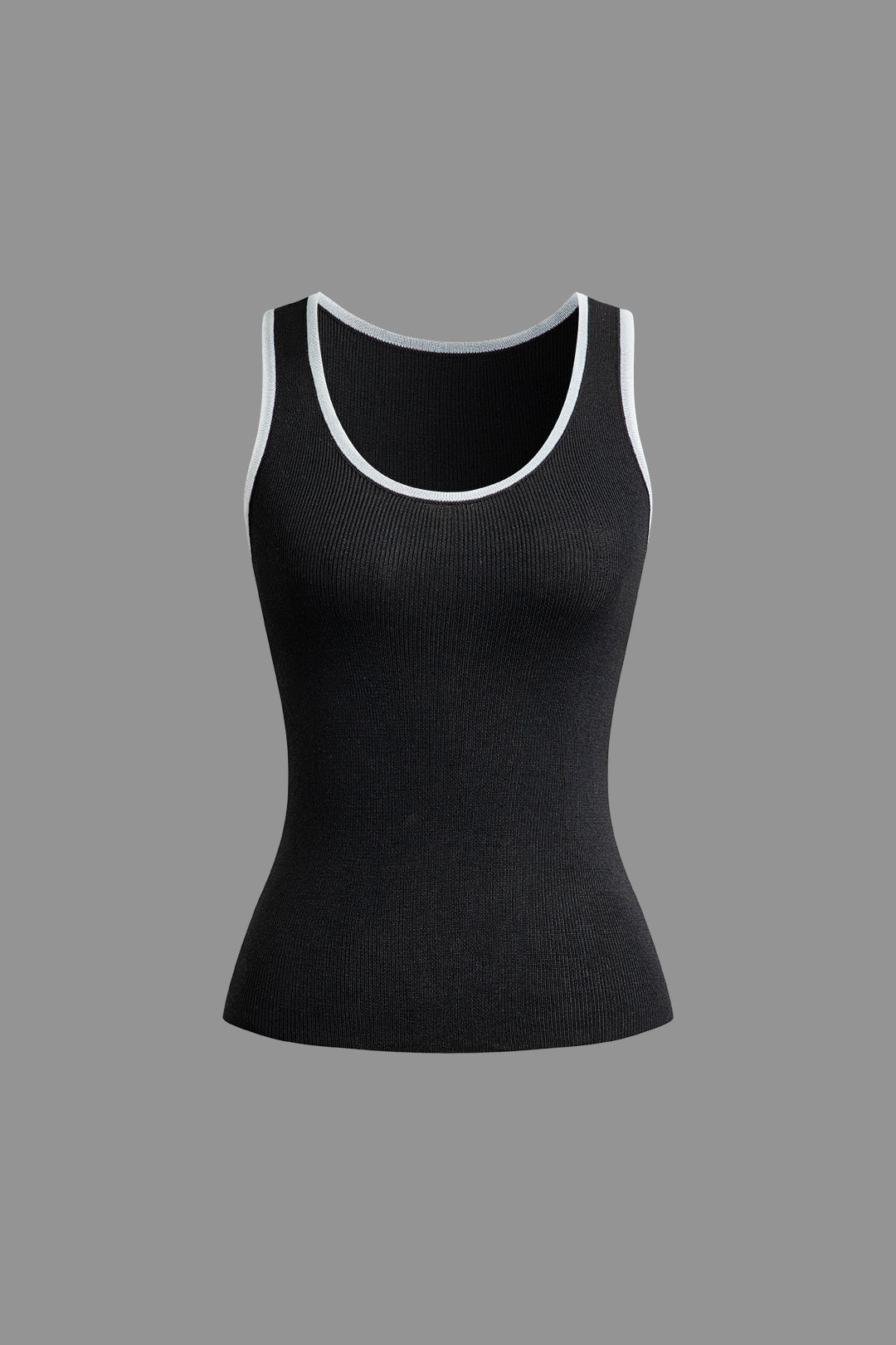 Y2K Aesthetic Contrast Binding Round Neck Tank Top - Trendy Cute Crop for Stylish Outfits