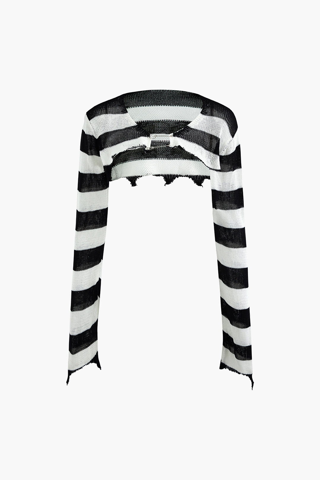 Y2K Aesthetic Contrast Strip Pin Crop Knit Top - Trendy Coquette Style for Unique Outfits