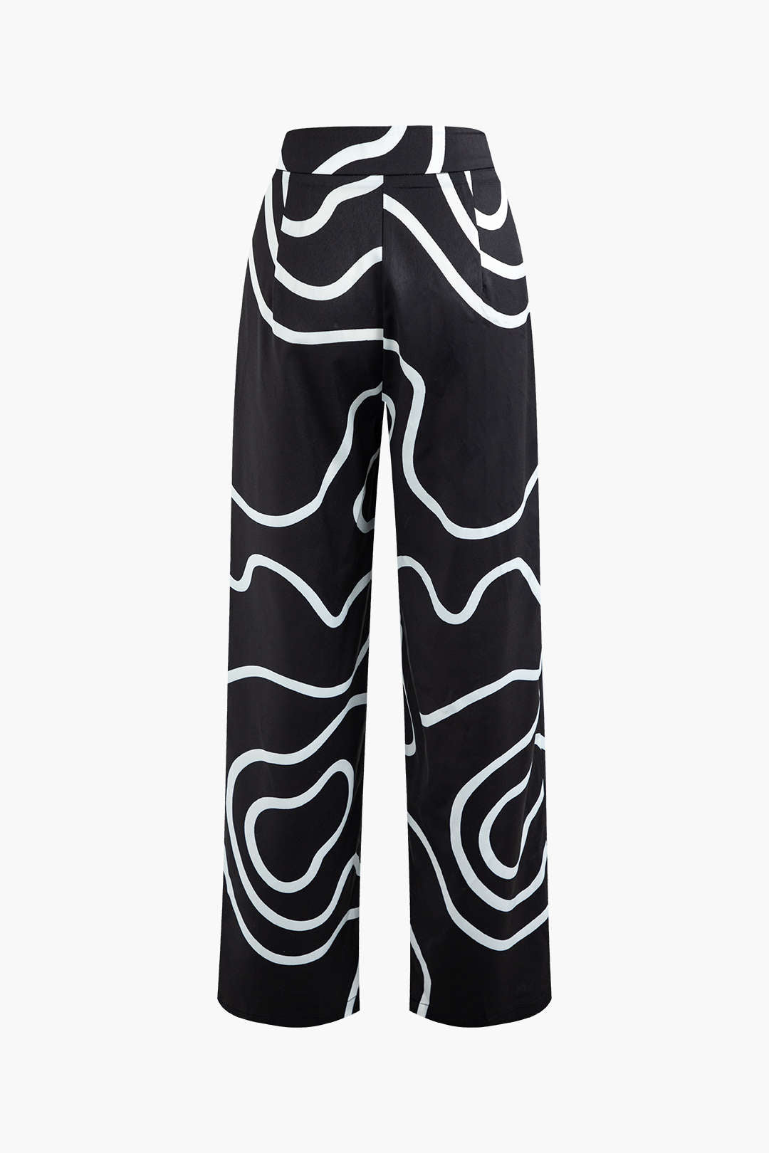 Y2K Aesthetic Line Print Straight Leg Pants for Trendy Grunge and Coquette Outfits