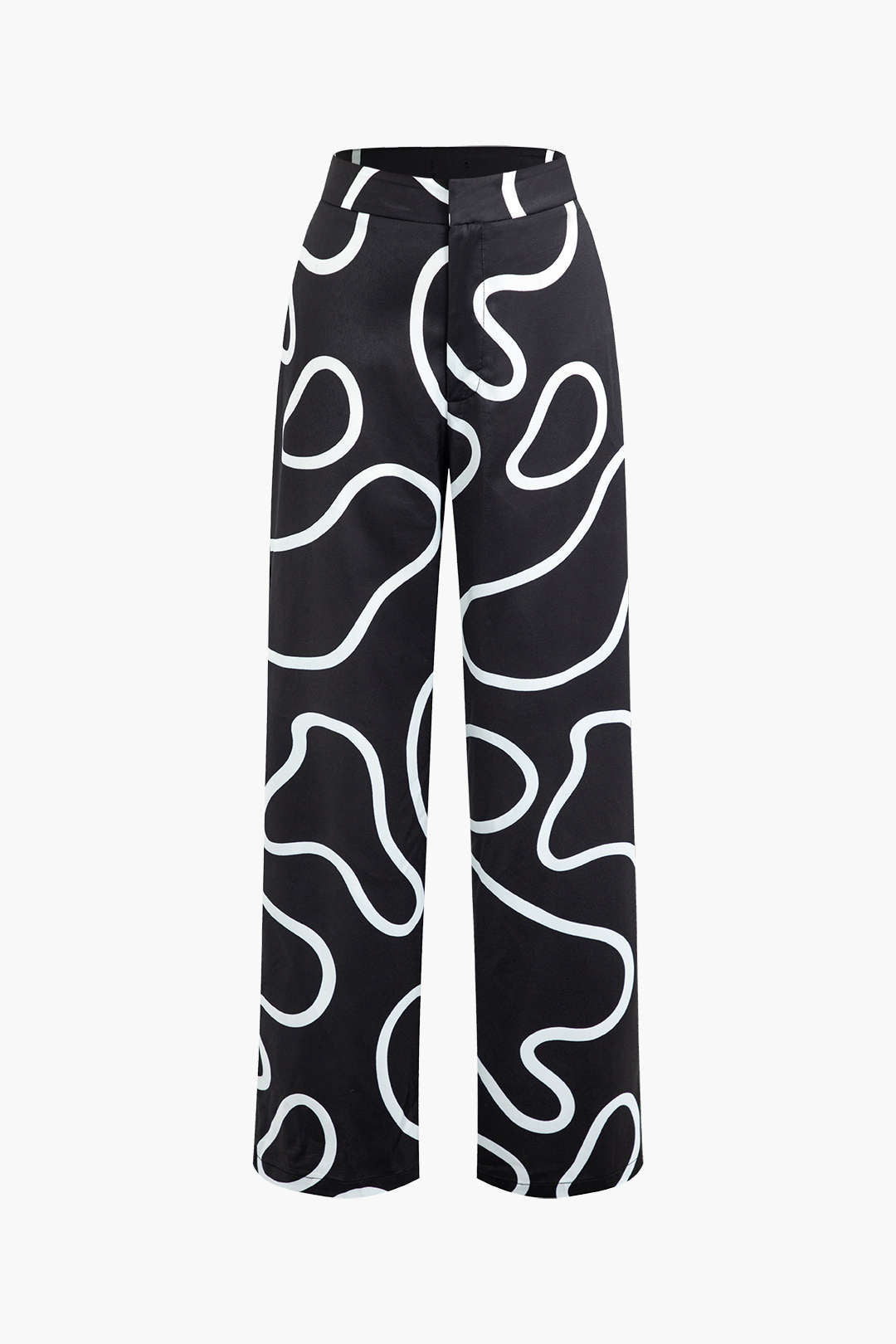 Y2K Aesthetic Line Print Straight Leg Pants for Trendy Grunge and Coquette Outfits