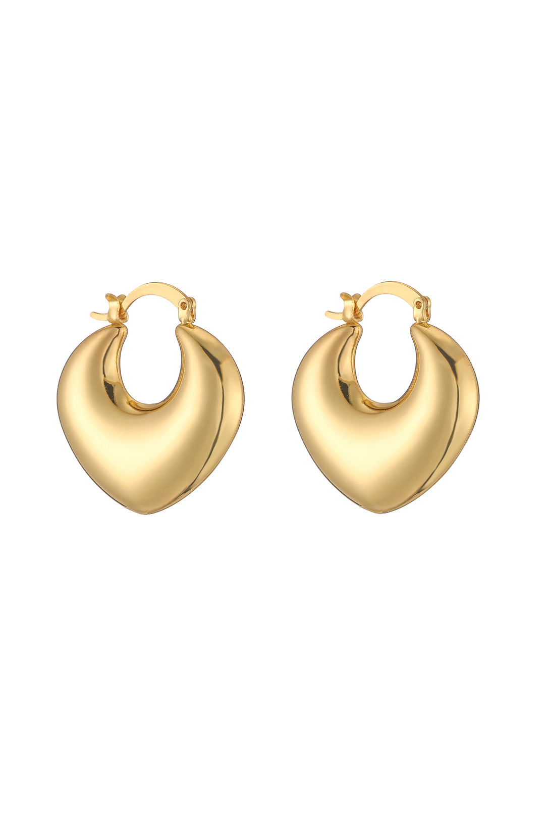 Y2K Aesthetic Metal Heart Shape Earrings for Cute Coquette and Grunge Outfits