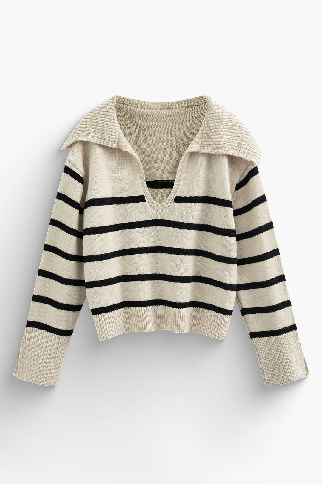 Y2K Aesthetic Open Collar Stripe Sweater - Trendy Coquette Style for Effortless Chic